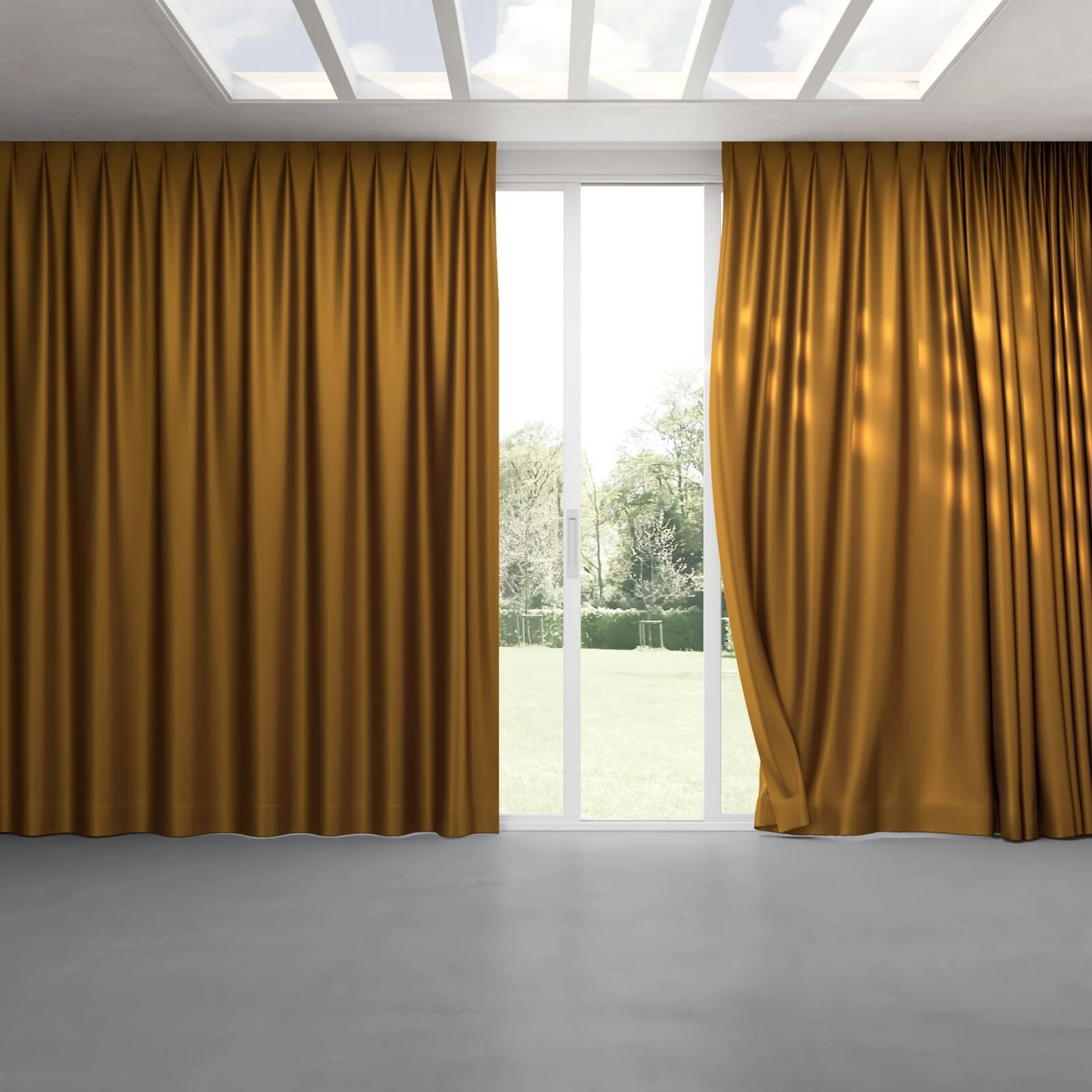 Full view of North Face Gold, pinch pleat
