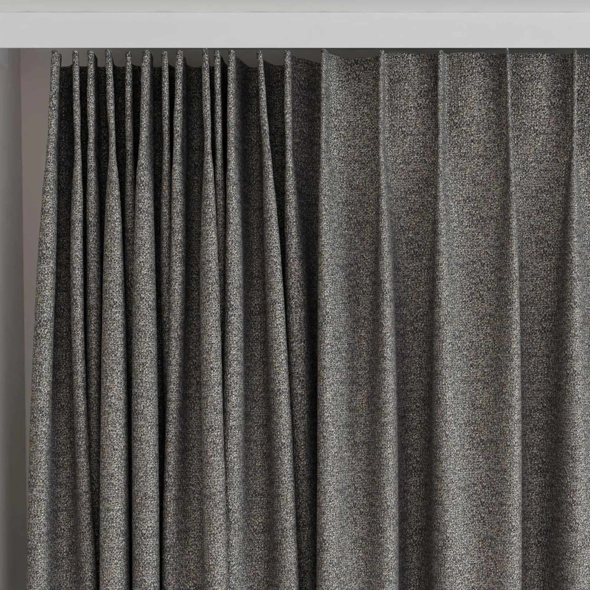 Top view of Bora Bora Basalt, on curtain rail