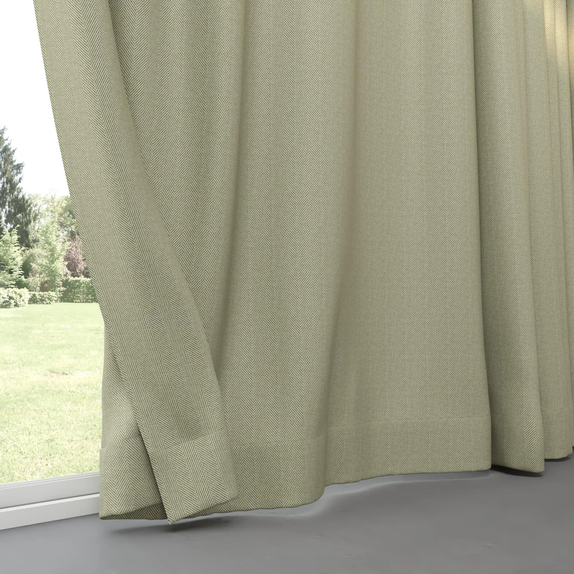 Bottom view of Trailblazer Spearmint, pinch pleat