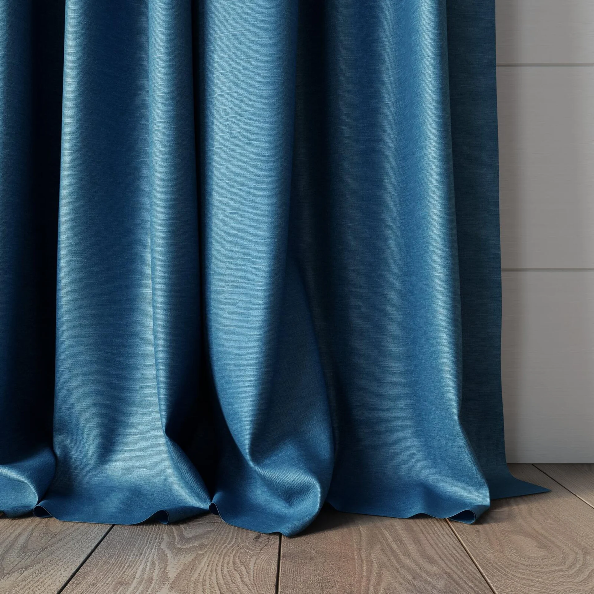 Bottom view of Provence Fountain, puddled, on curtain rod