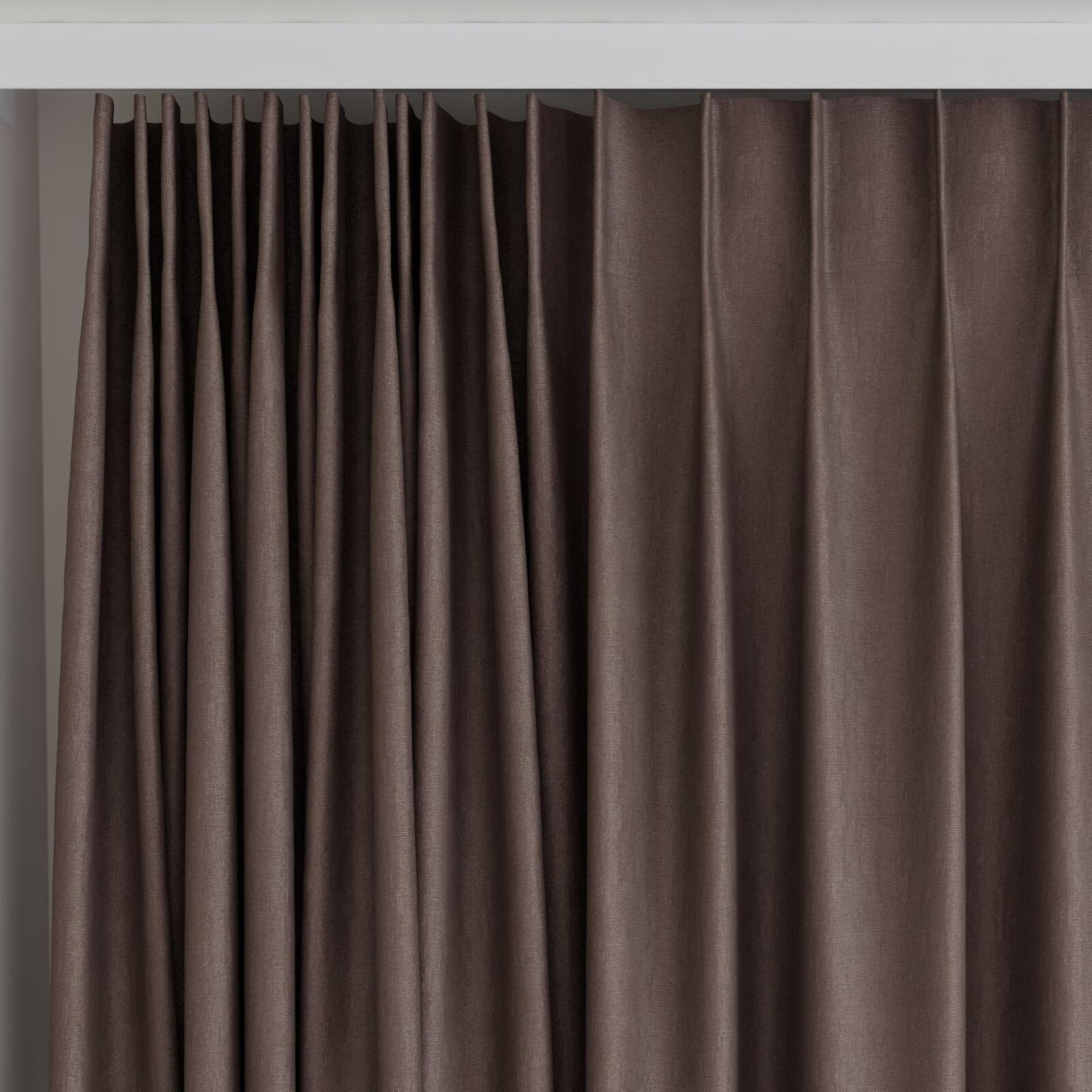 Top view of Eternal Umber, on curtain rail