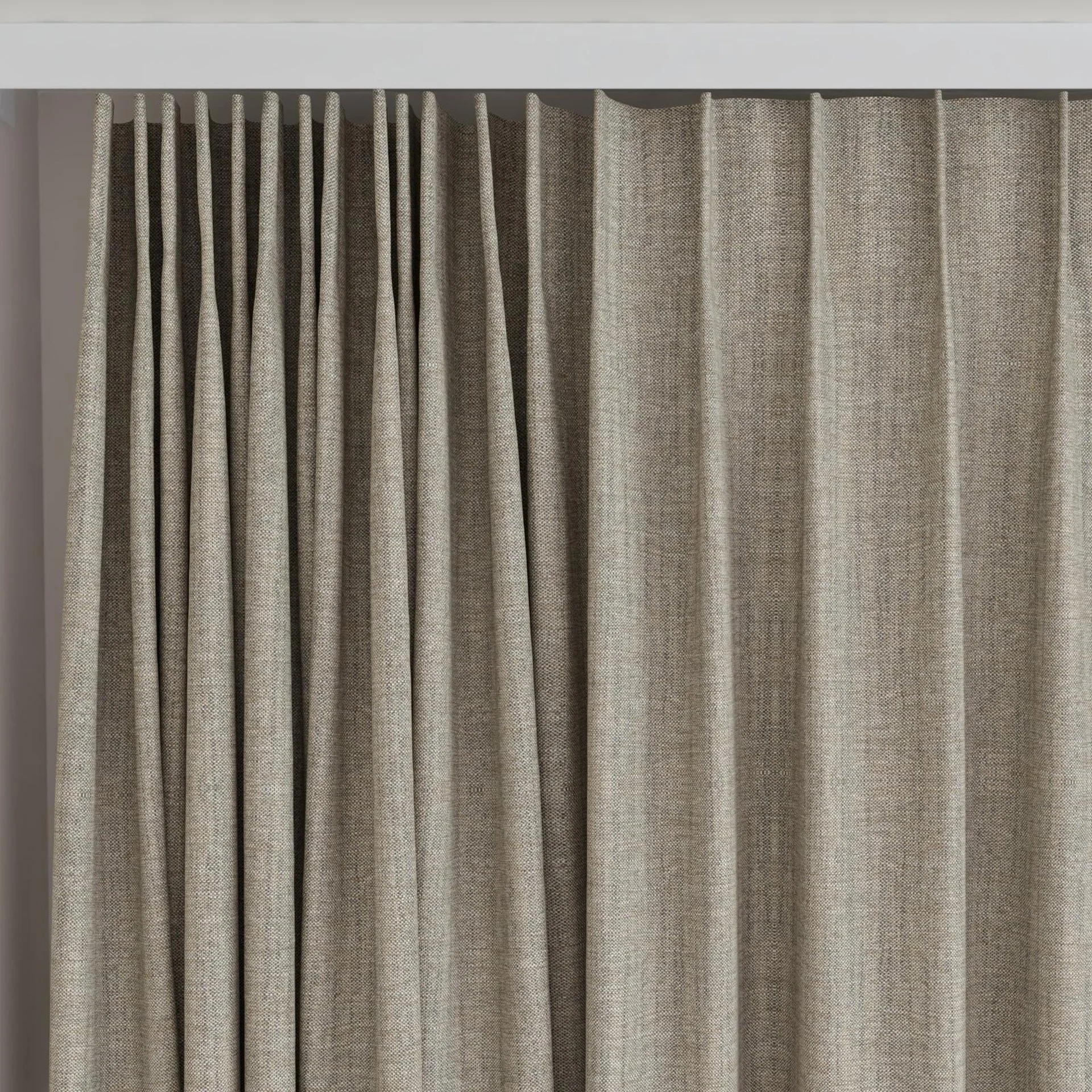 Top view of Chatham Oil Skin, on curtain rail