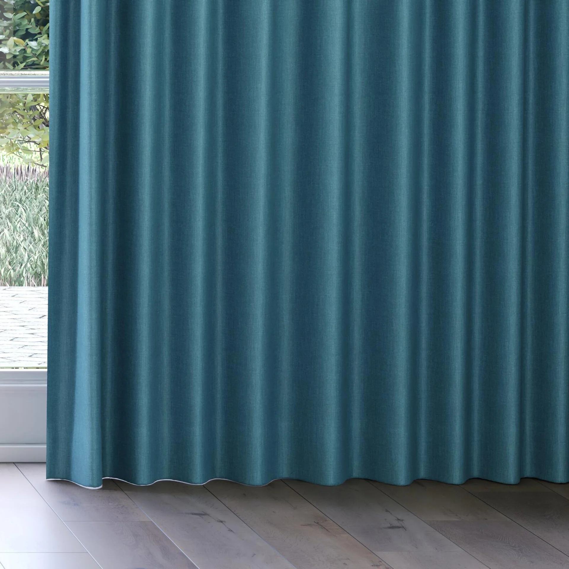 Bottom view of Kidglove Peacock, on curtain rail