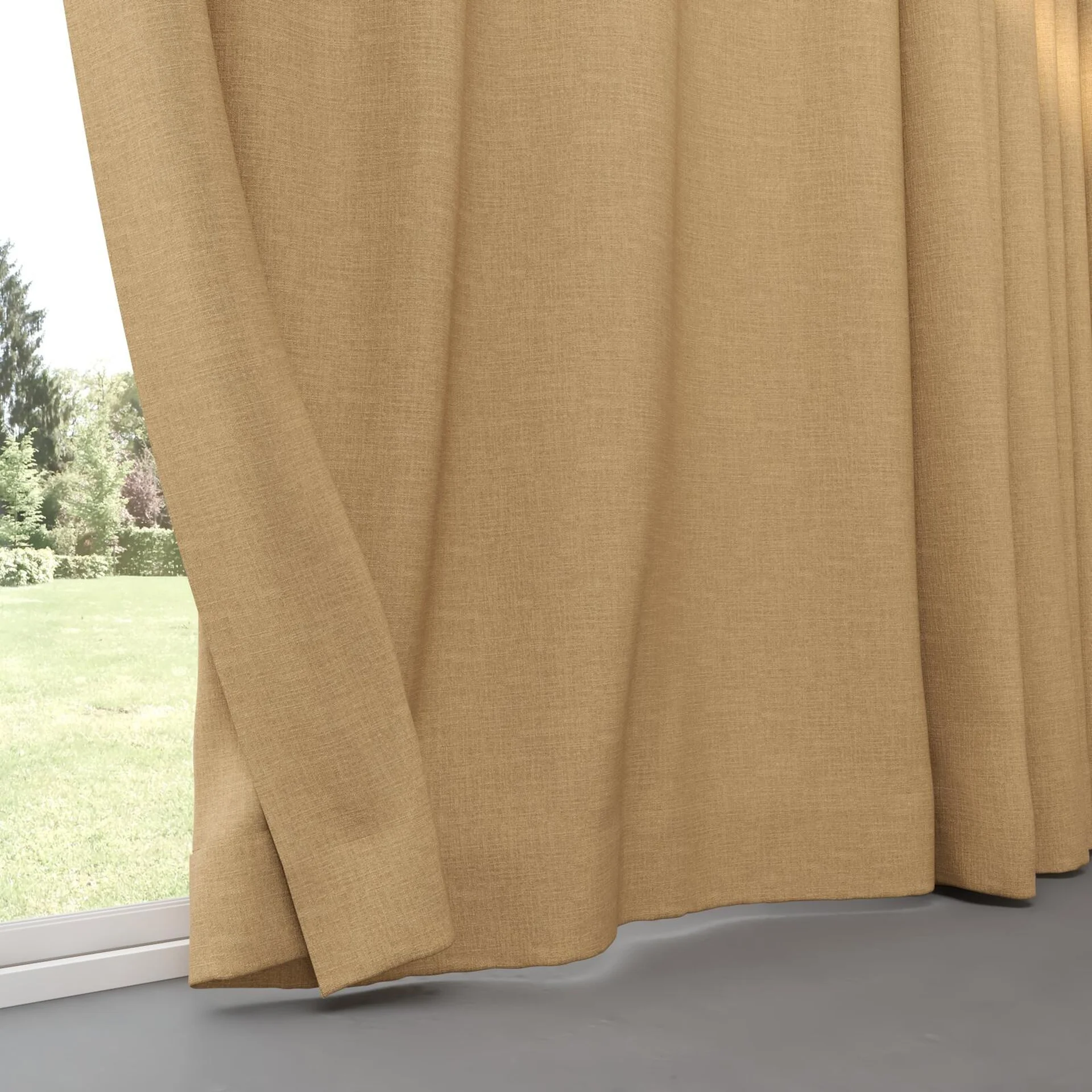 Bottom view of Mauritius Beige, pinch pleat