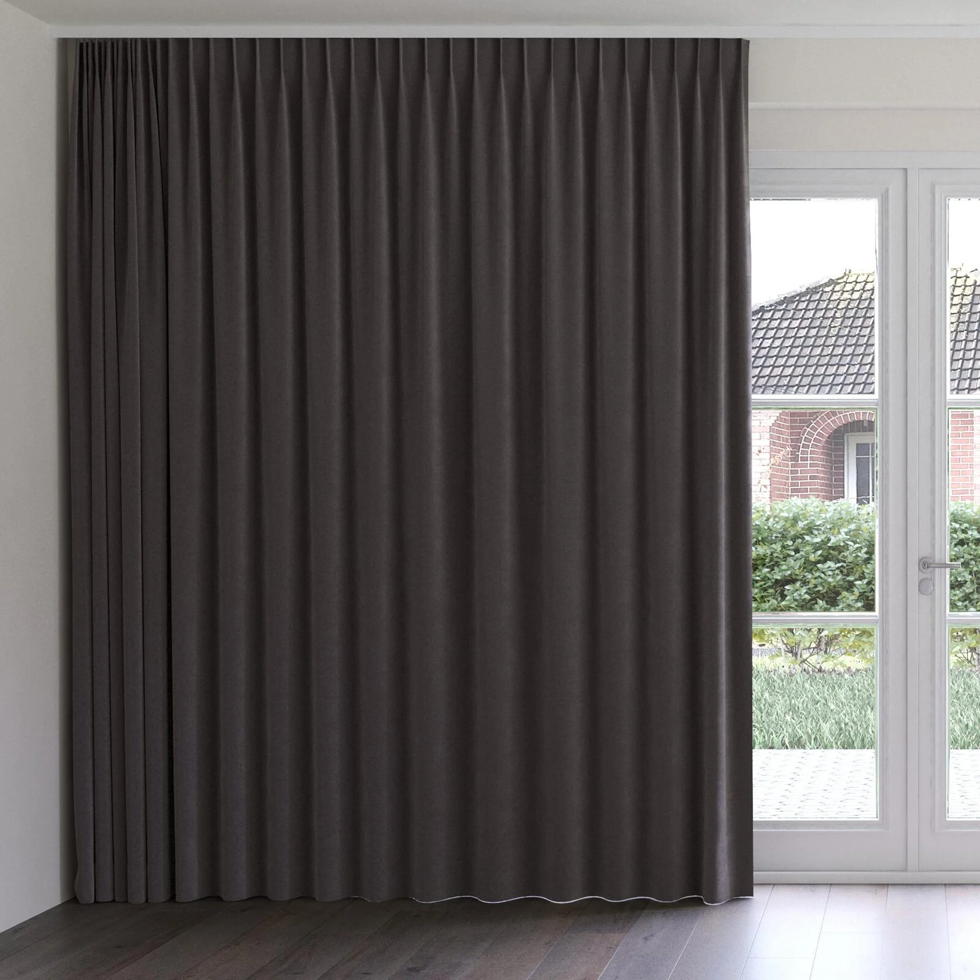 Front view of Verbier Bark, on curtain rail