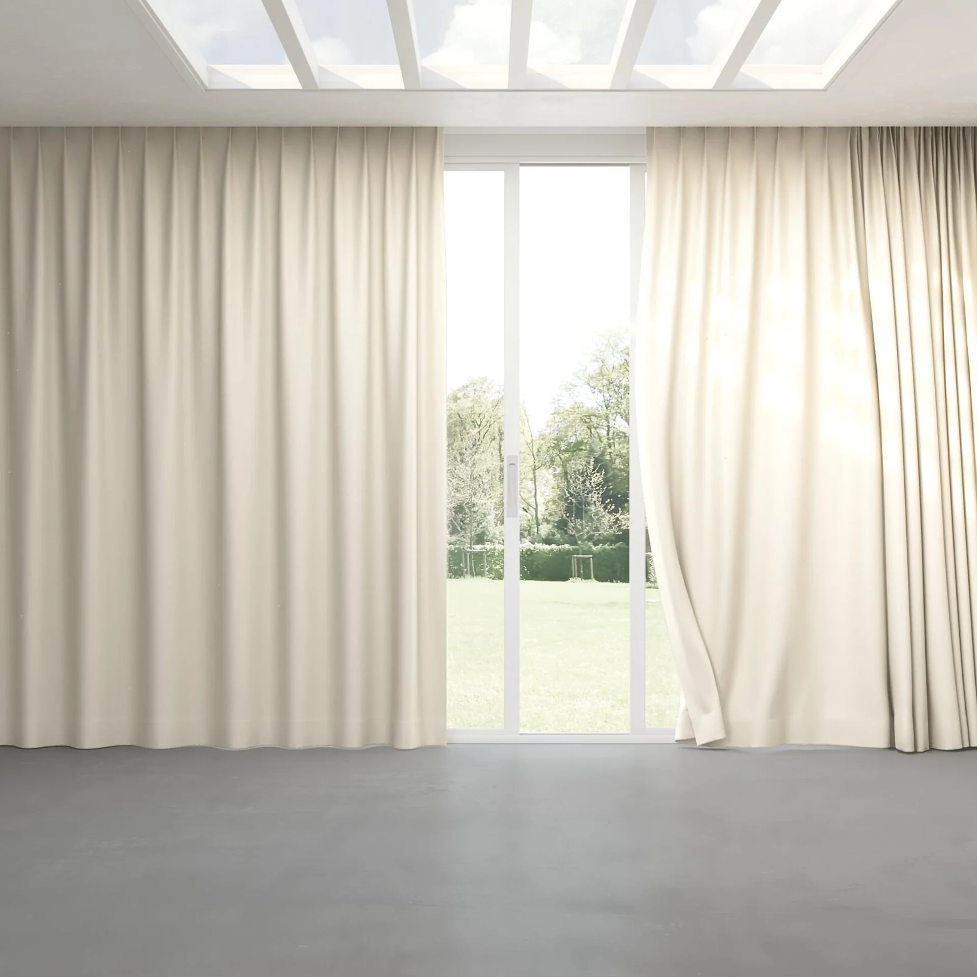 Full view of Excel Oyster, pinch pleat