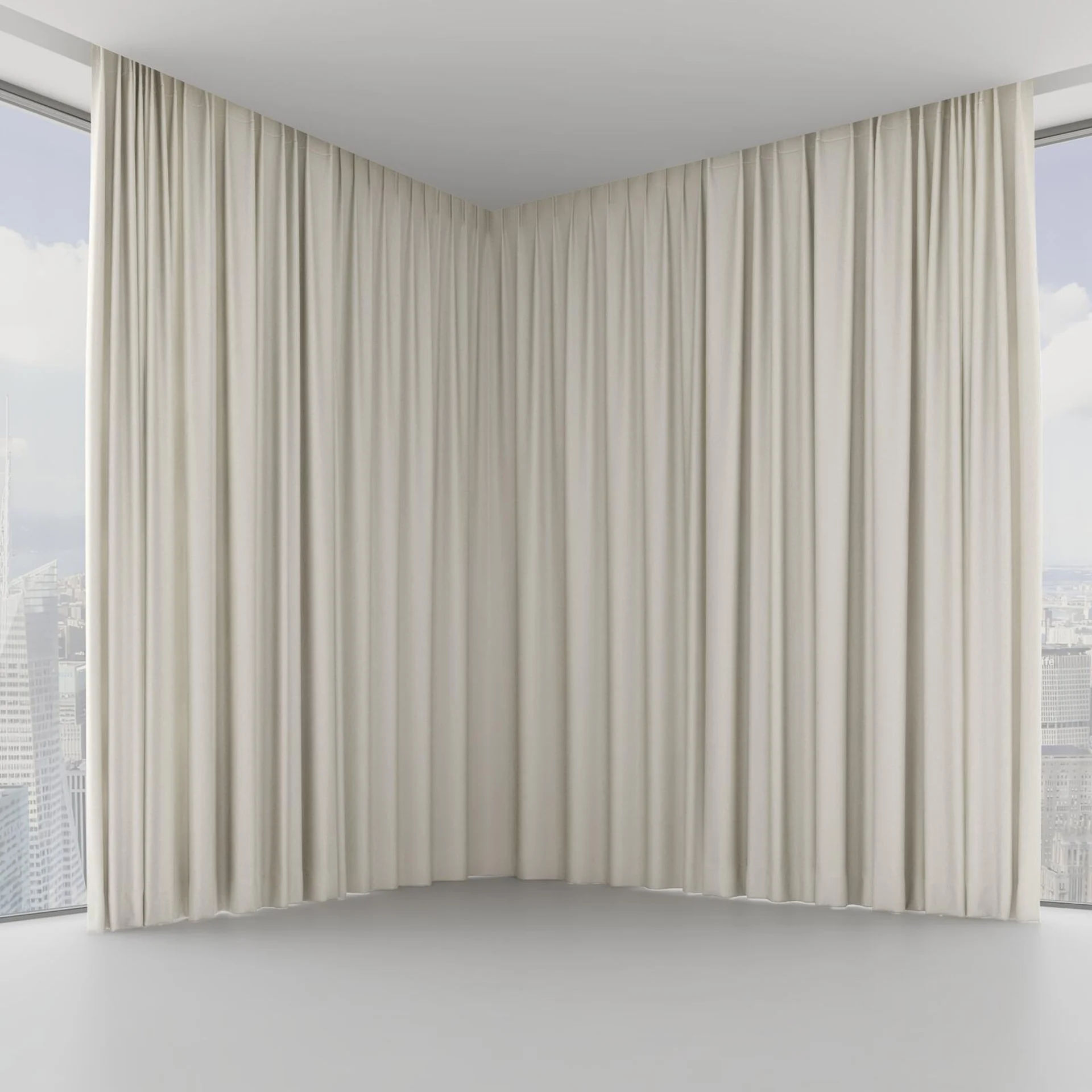 Front view of Infinite Rice Paper, on hidden rail