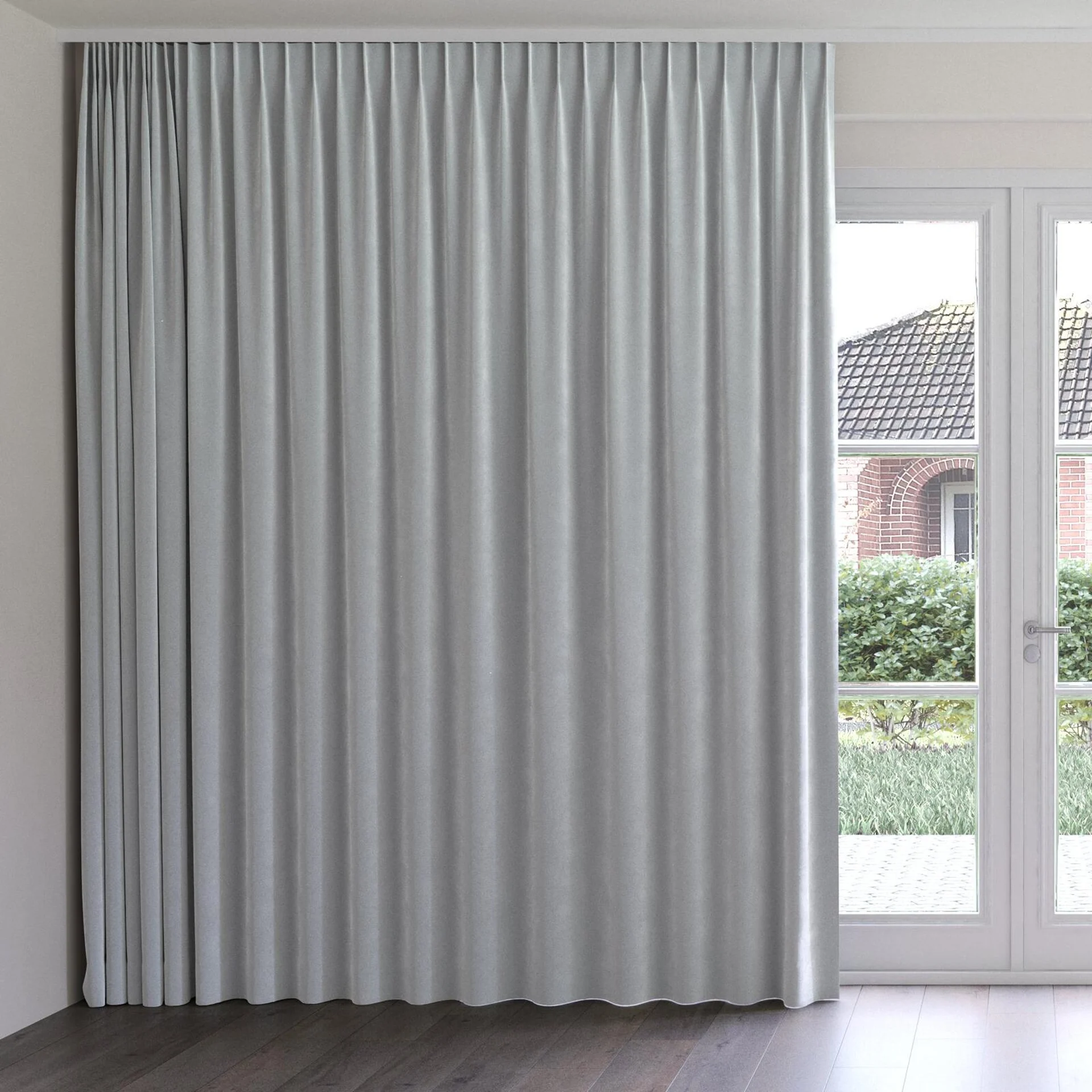 Front view of Verbier Shark, on curtain rail