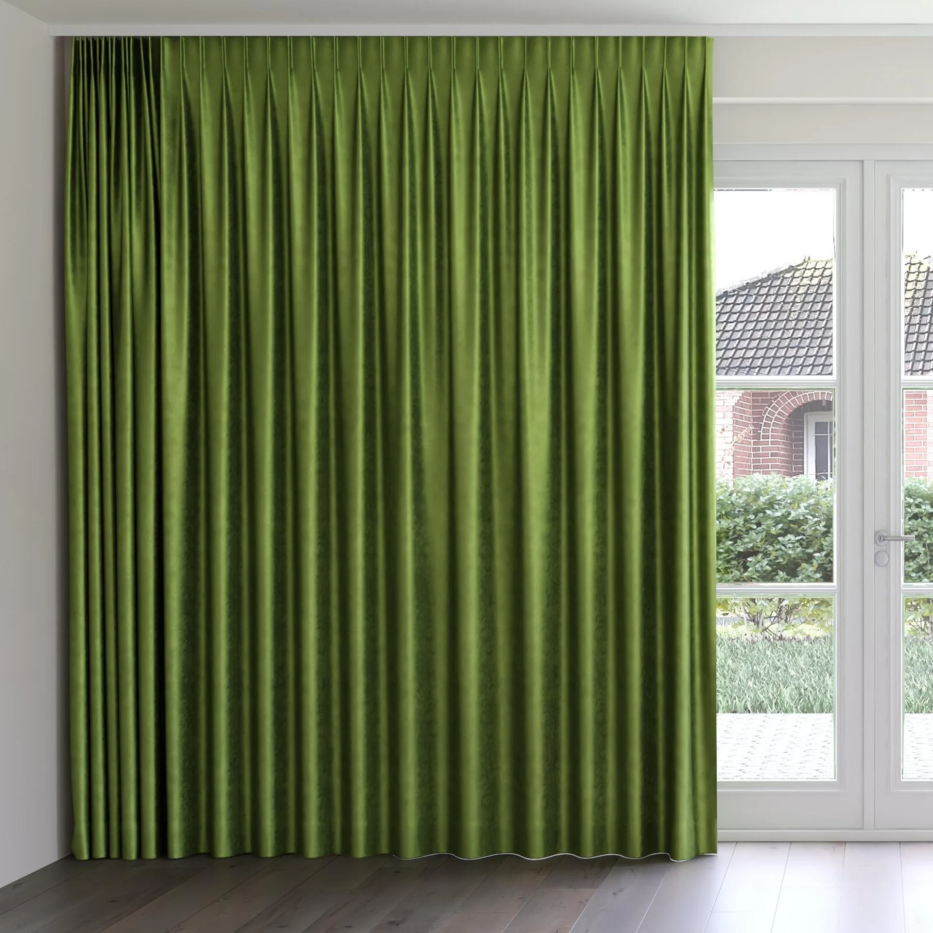 Front view of Fizz Cactus, on curtain rail