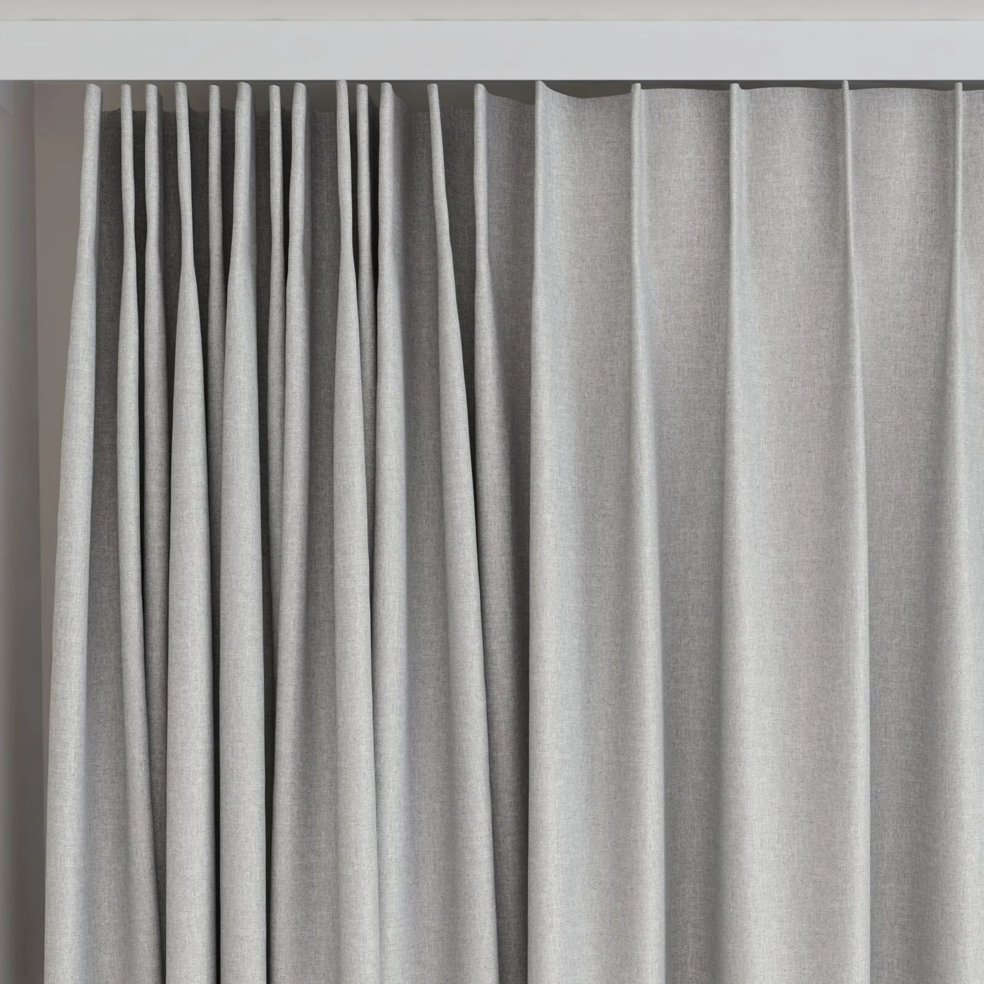 Top view of Re Delis Aluminium, on curtain rail
