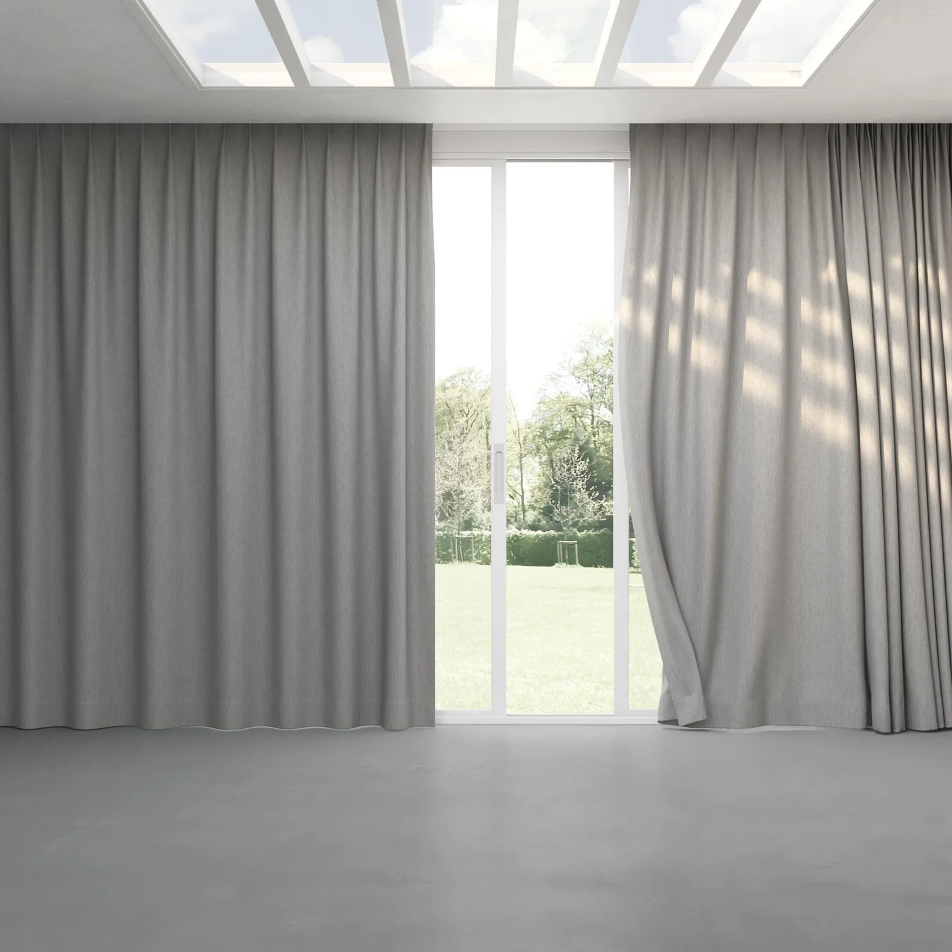 Full view of Element Silver Birch, pinch pleat