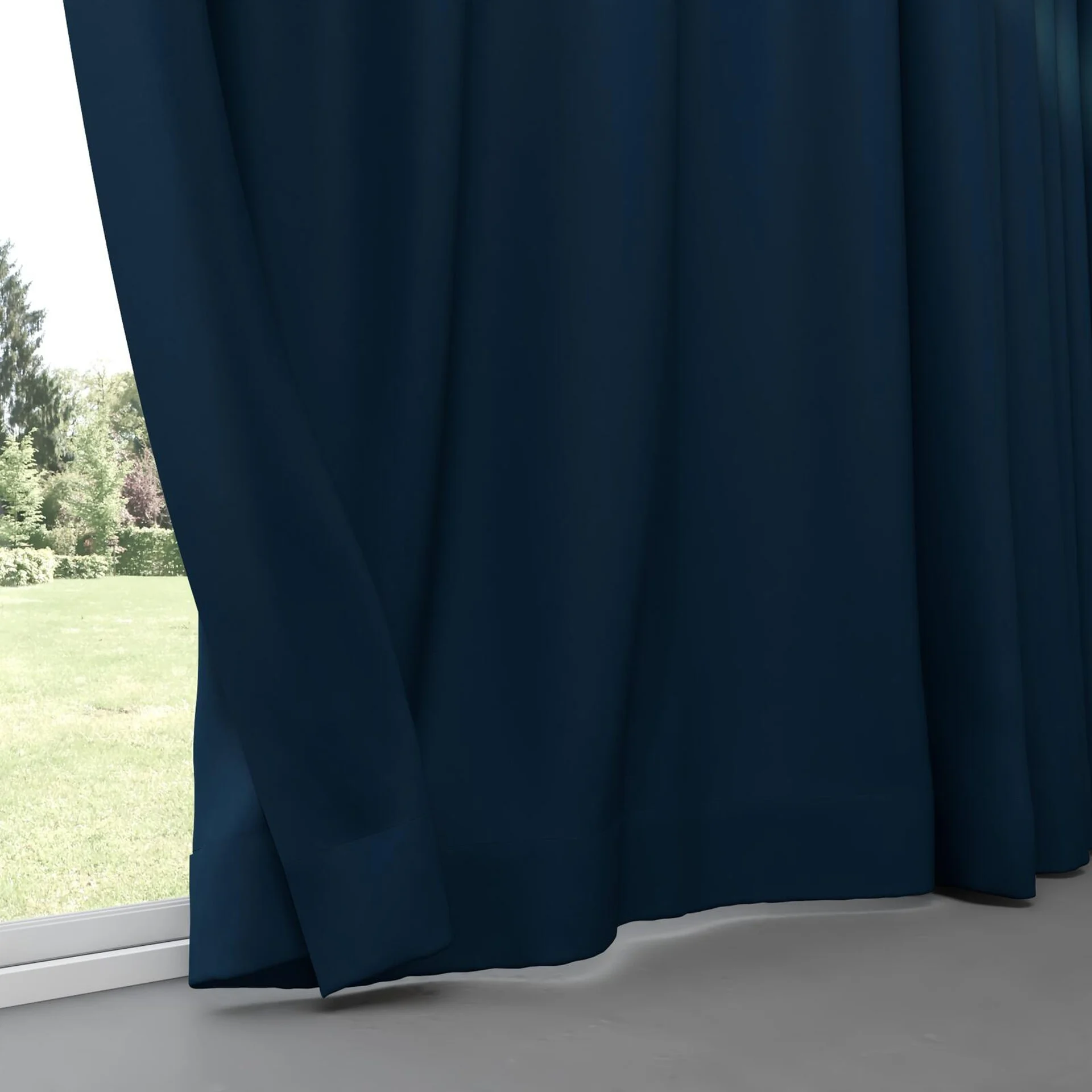 Bottom view of Vela Petrol, pinch pleat