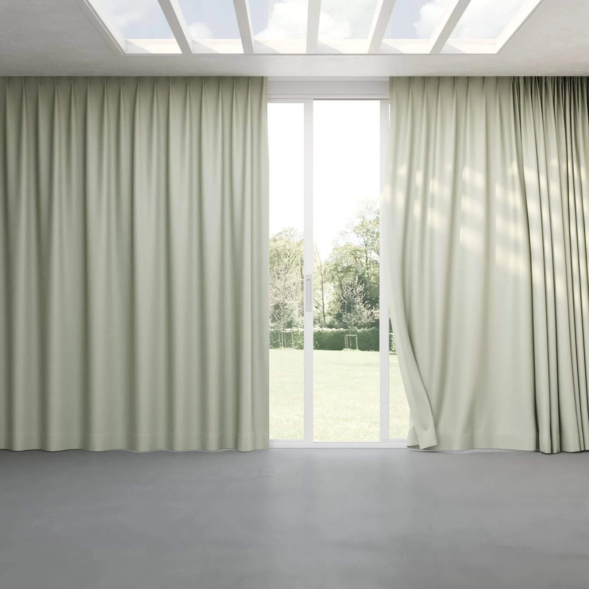 Full view of Eternal Willow, pinch pleat