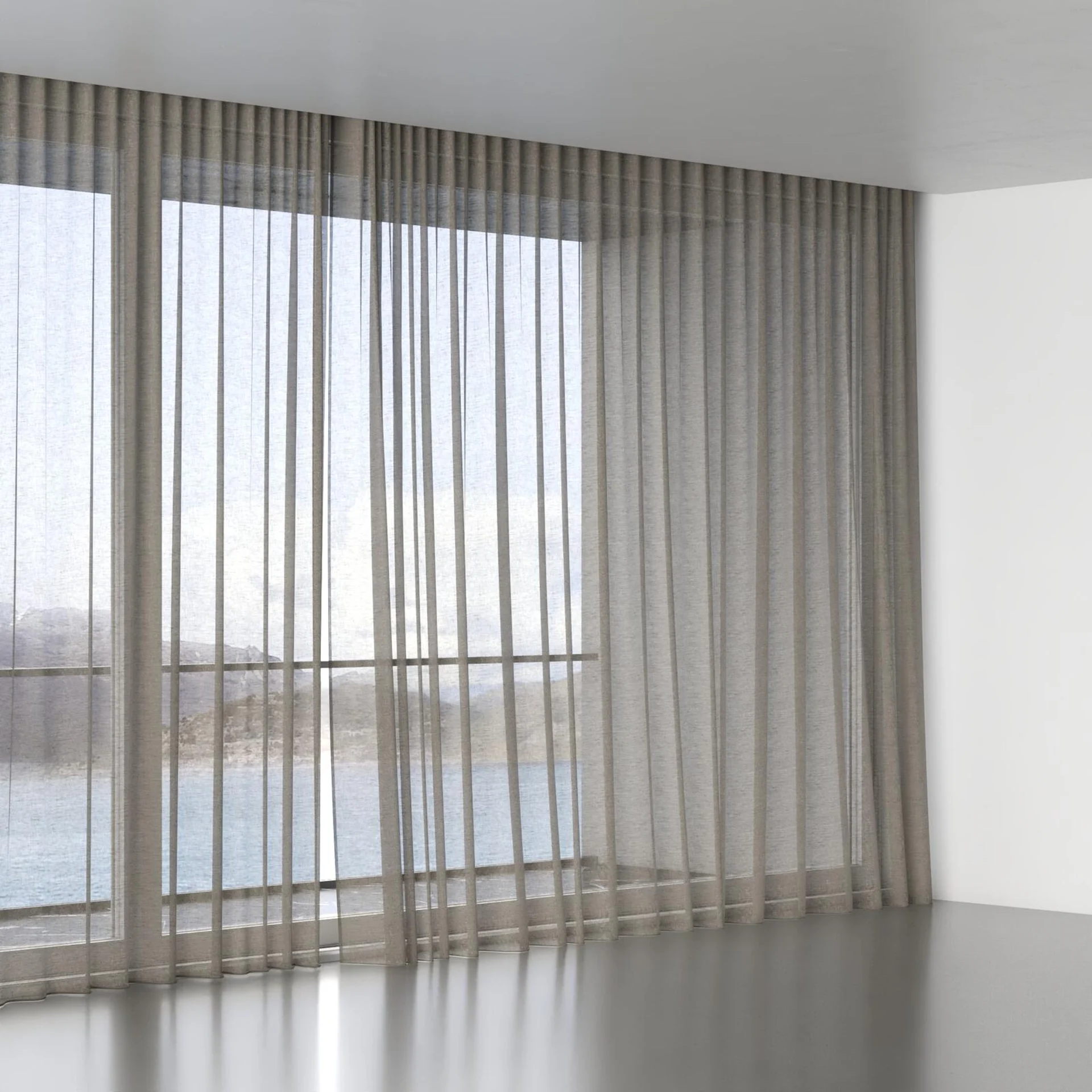 Full view of Lino Peppercorn, wave pleat