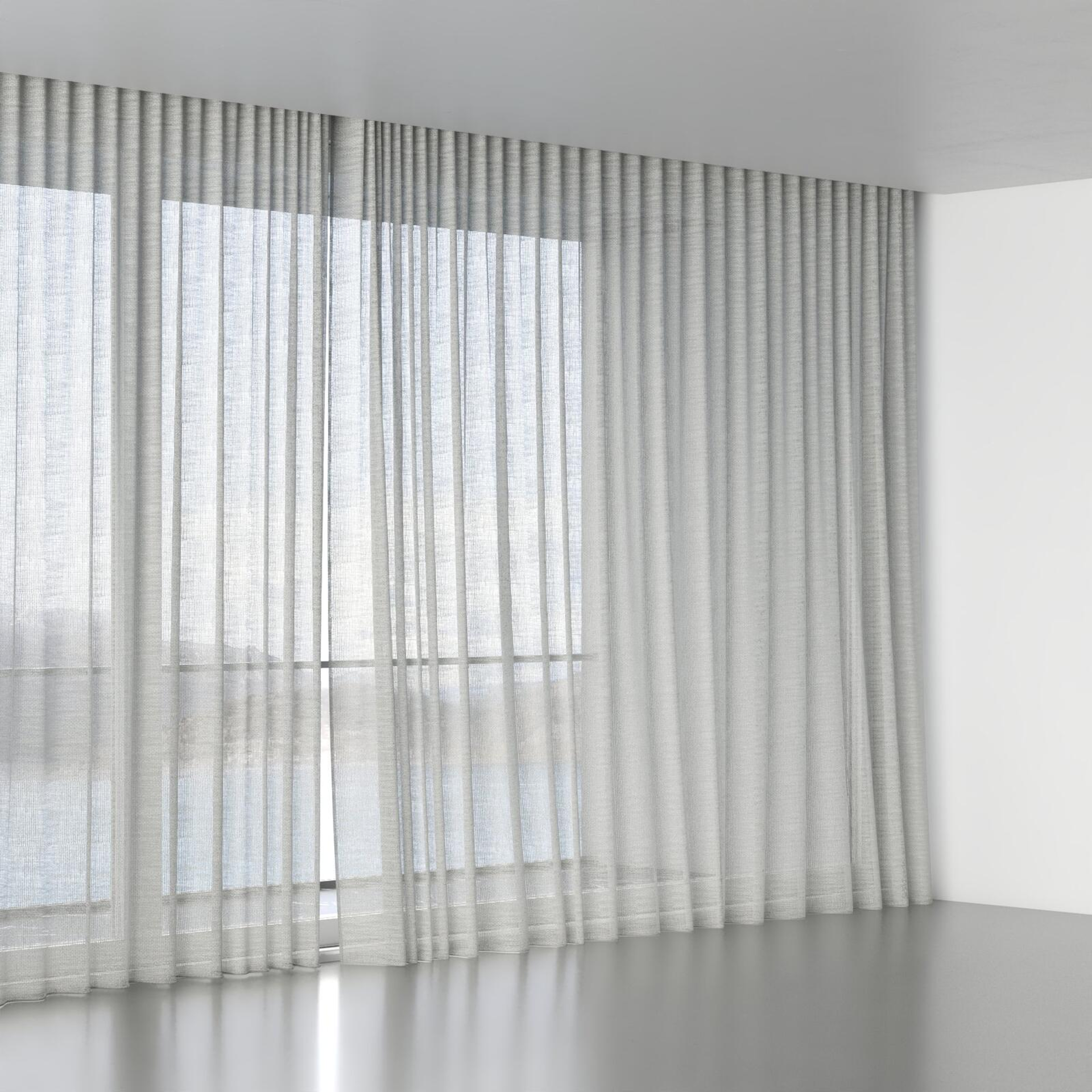 Full view of Threaded Silver, wave pleat