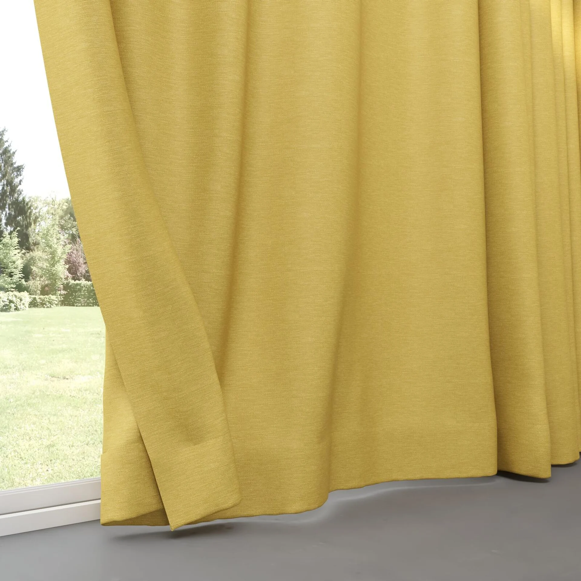 Bottom view of Colourwash Eco Gold, pinch pleat