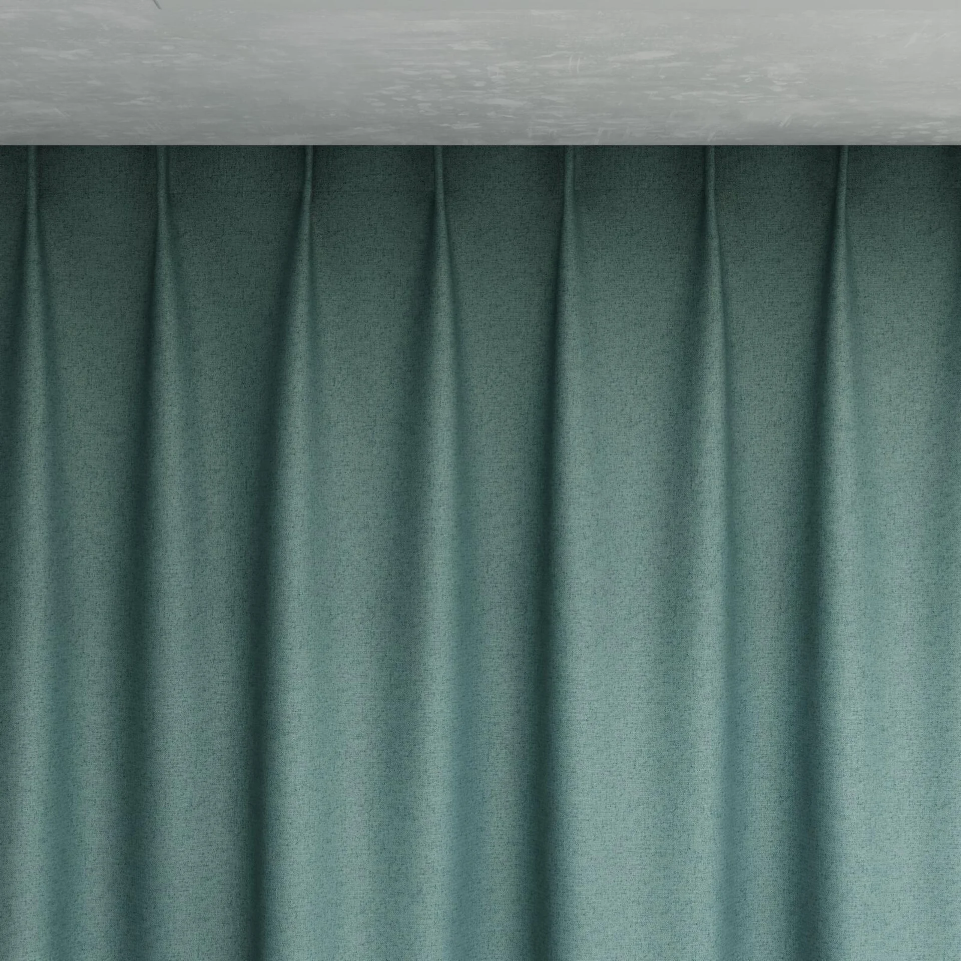 Top view of Liberate Turquoise, pinch pleat