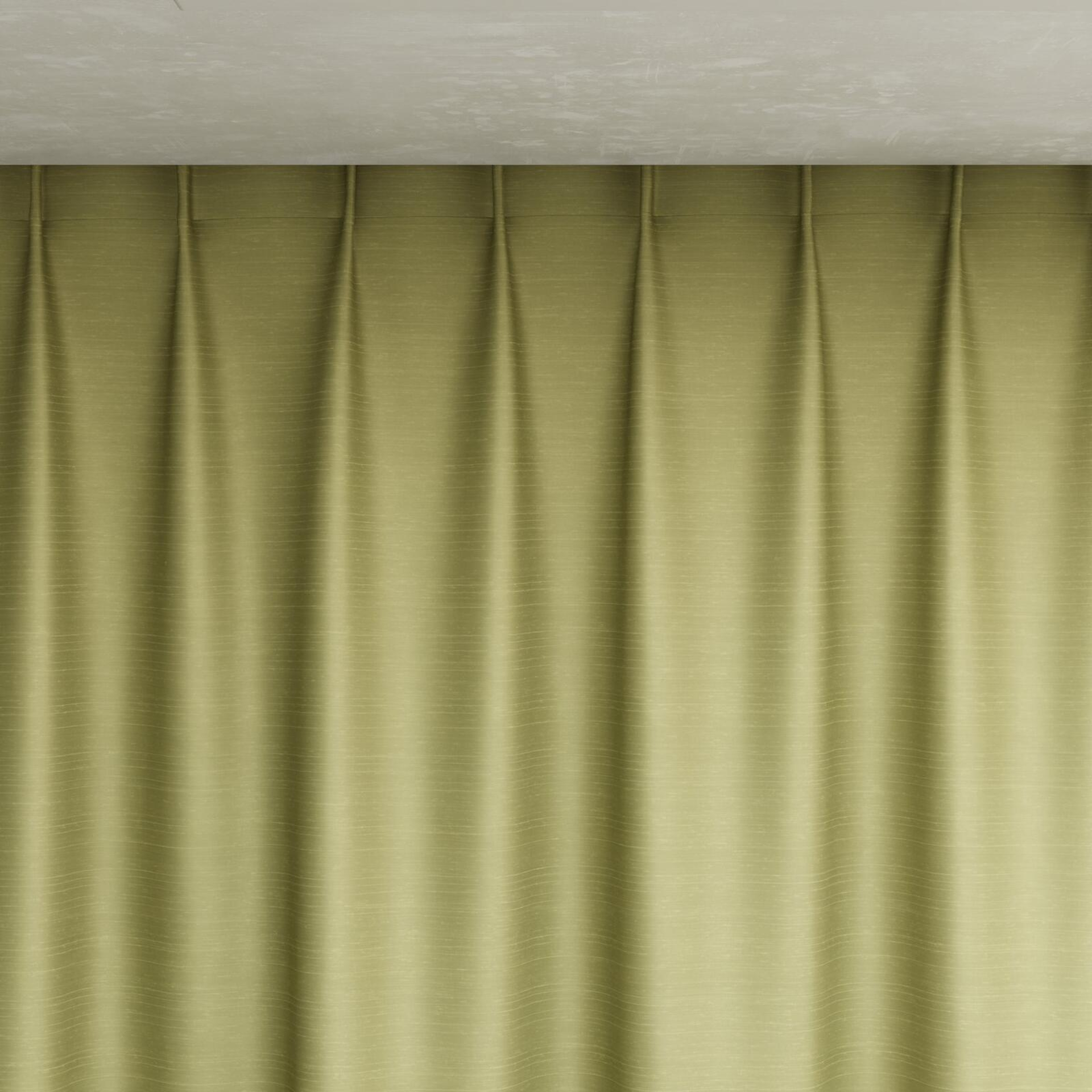 Top view of Silky Pistachio, pinch pleat