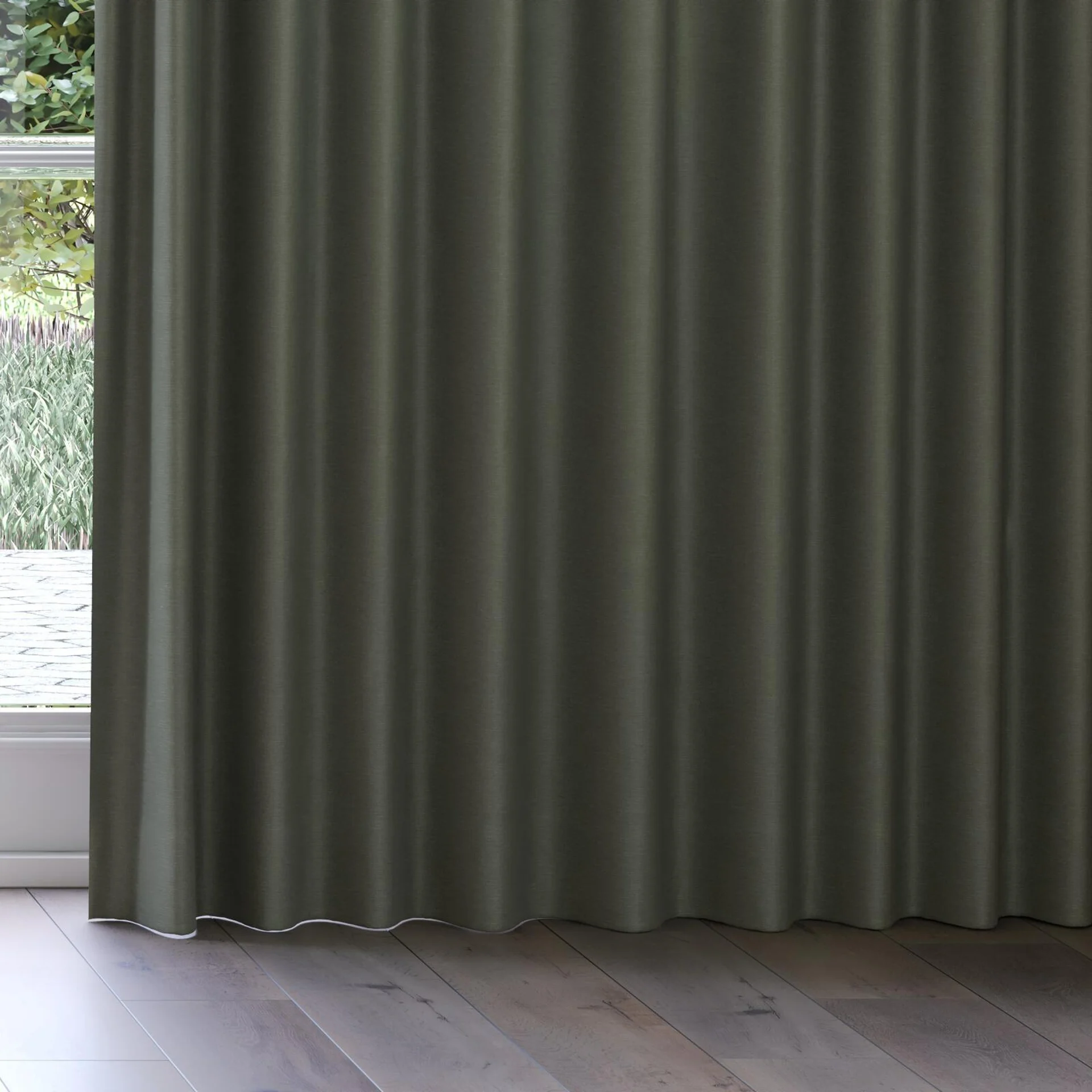 Bottom view of Colourwash Eco Forest, on curtain rail