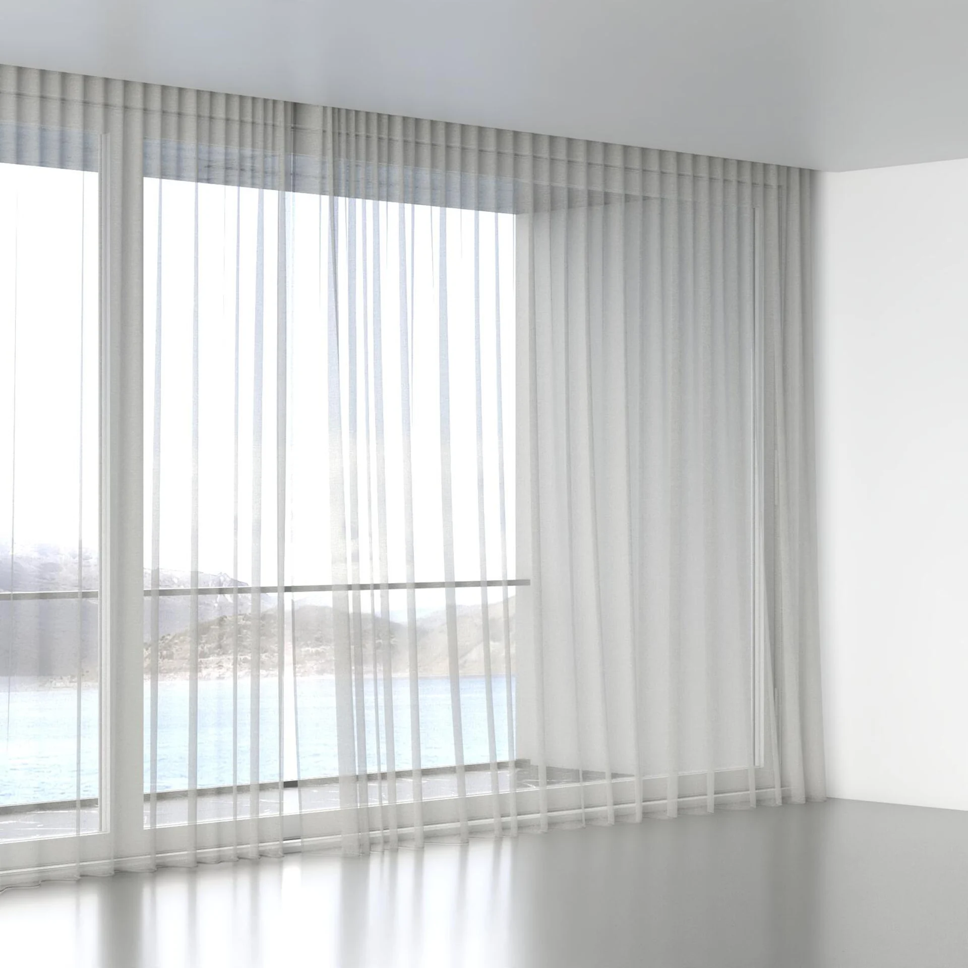 Full view of Pure Linen Cloud, wave pleat
