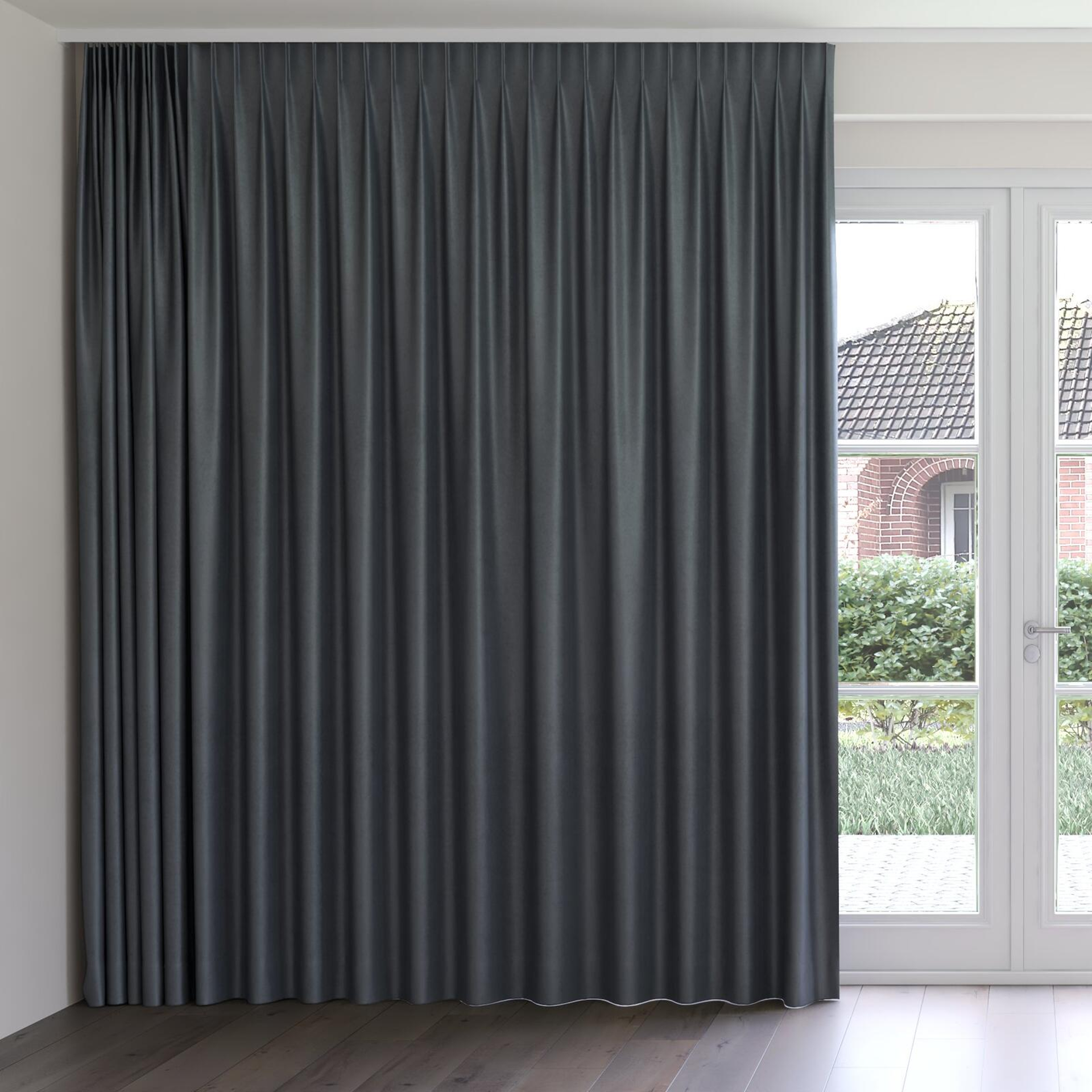 Front view of Moon Ash, on curtain rail