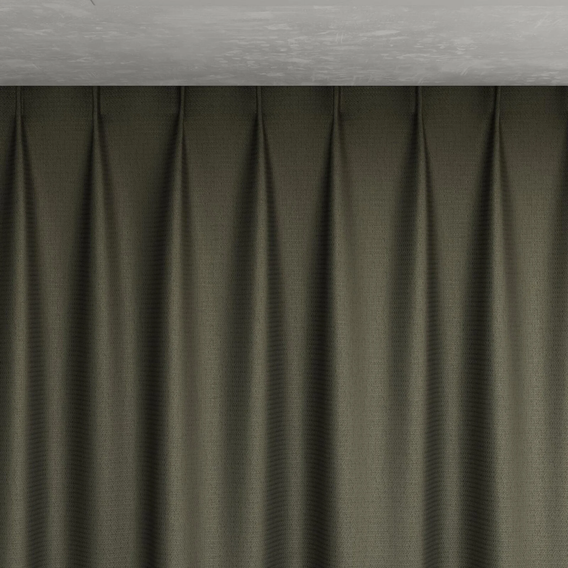Top view of Kennedy II Blackout Moss, pinch pleat