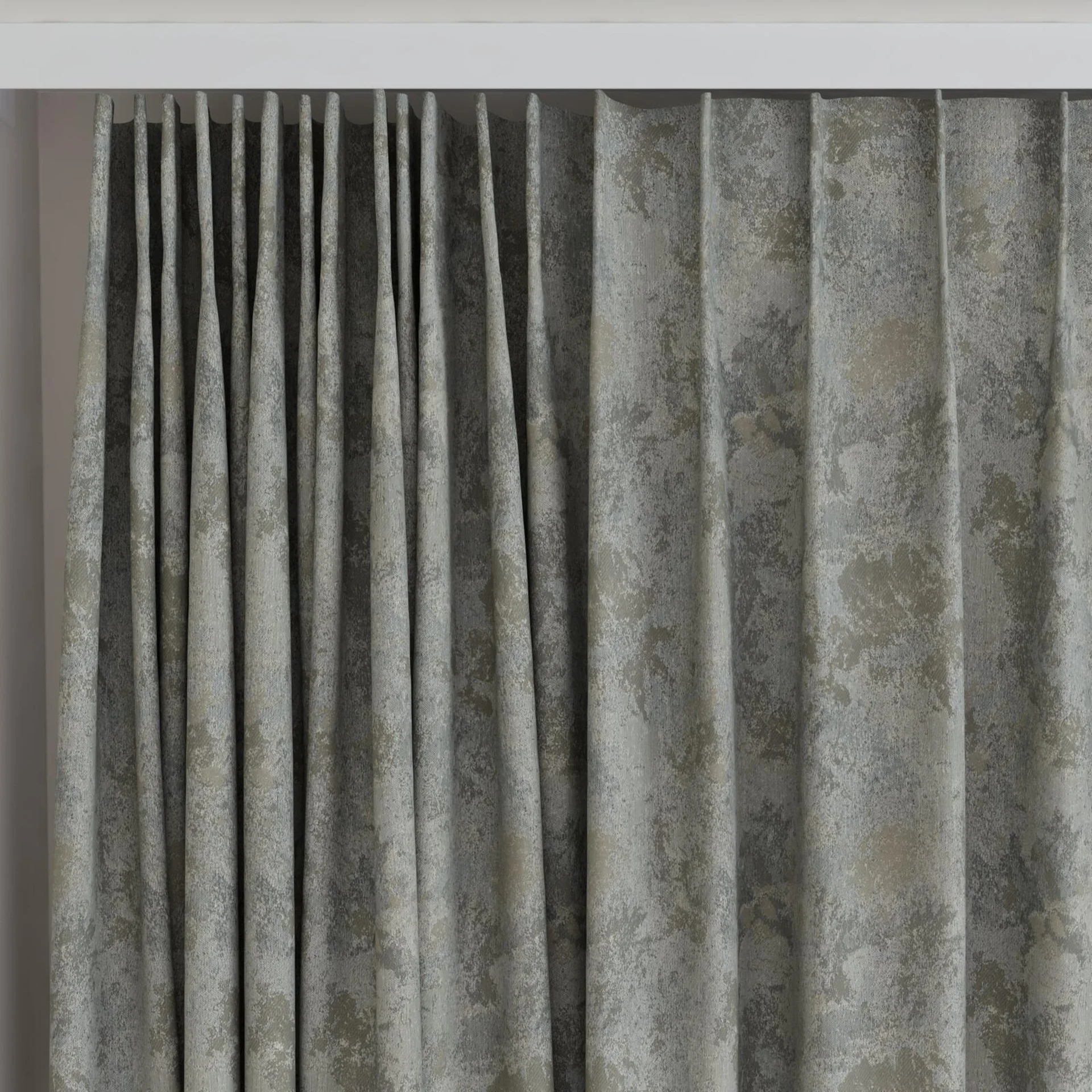 Top view of Joyce Metal, on curtain rail