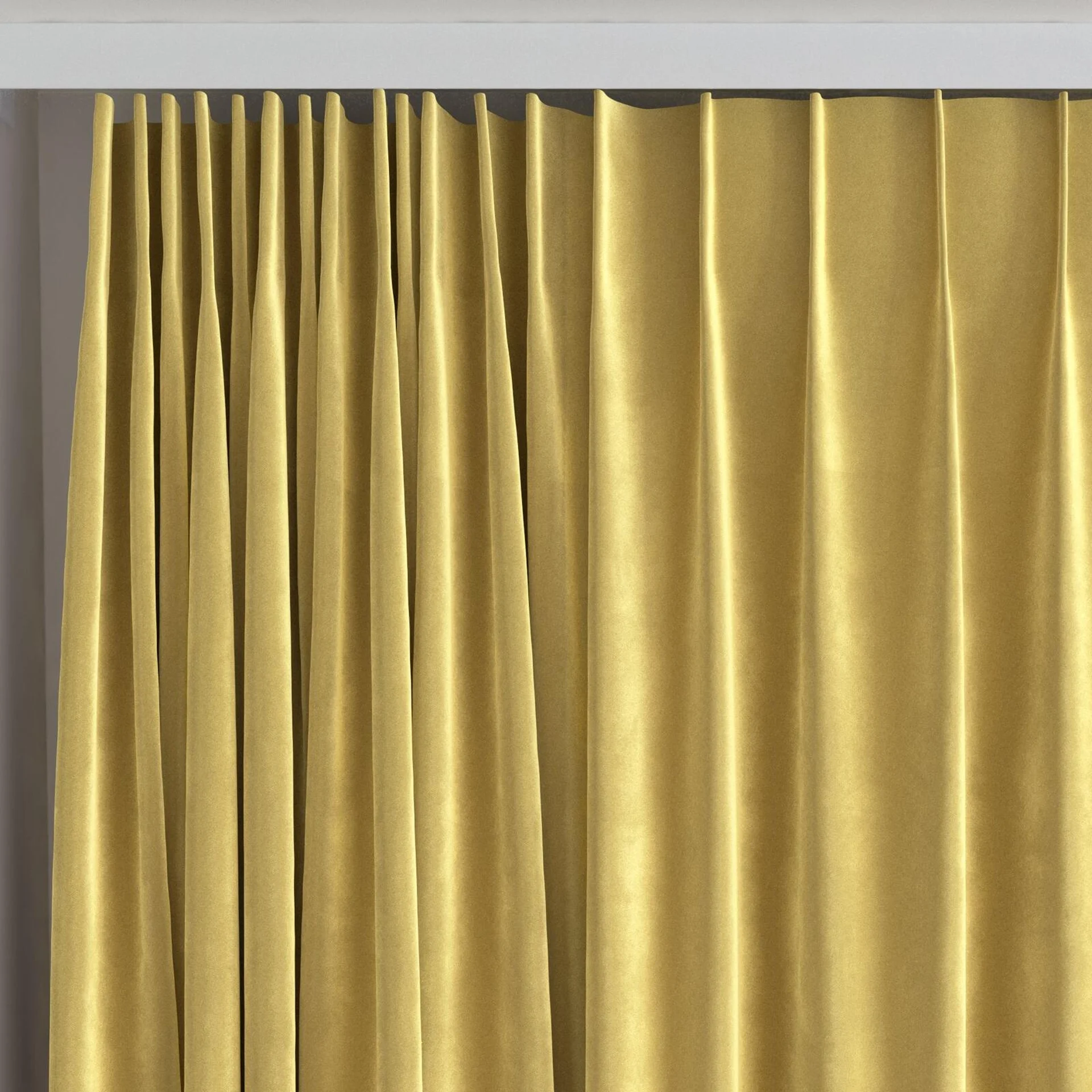 Top view of Velvelux Gold, on curtain rail