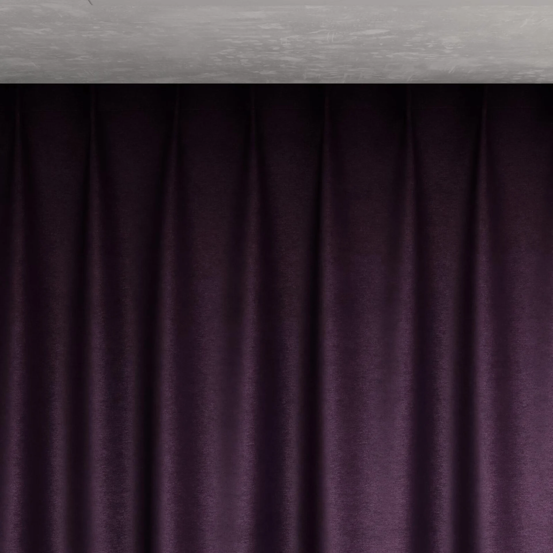 Top view of Baron Plum, pinch pleat