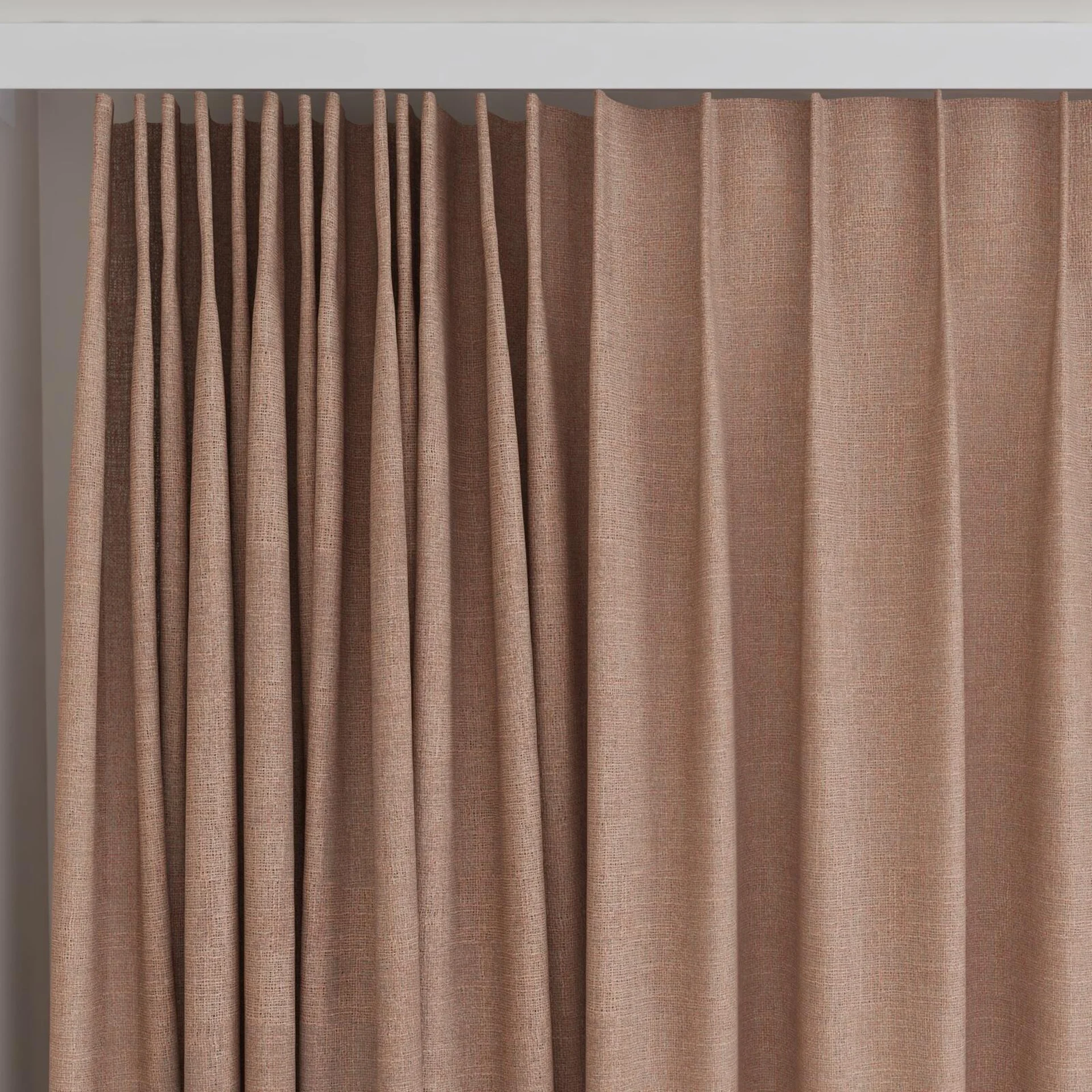 Top view of Element Blush, on curtain rail