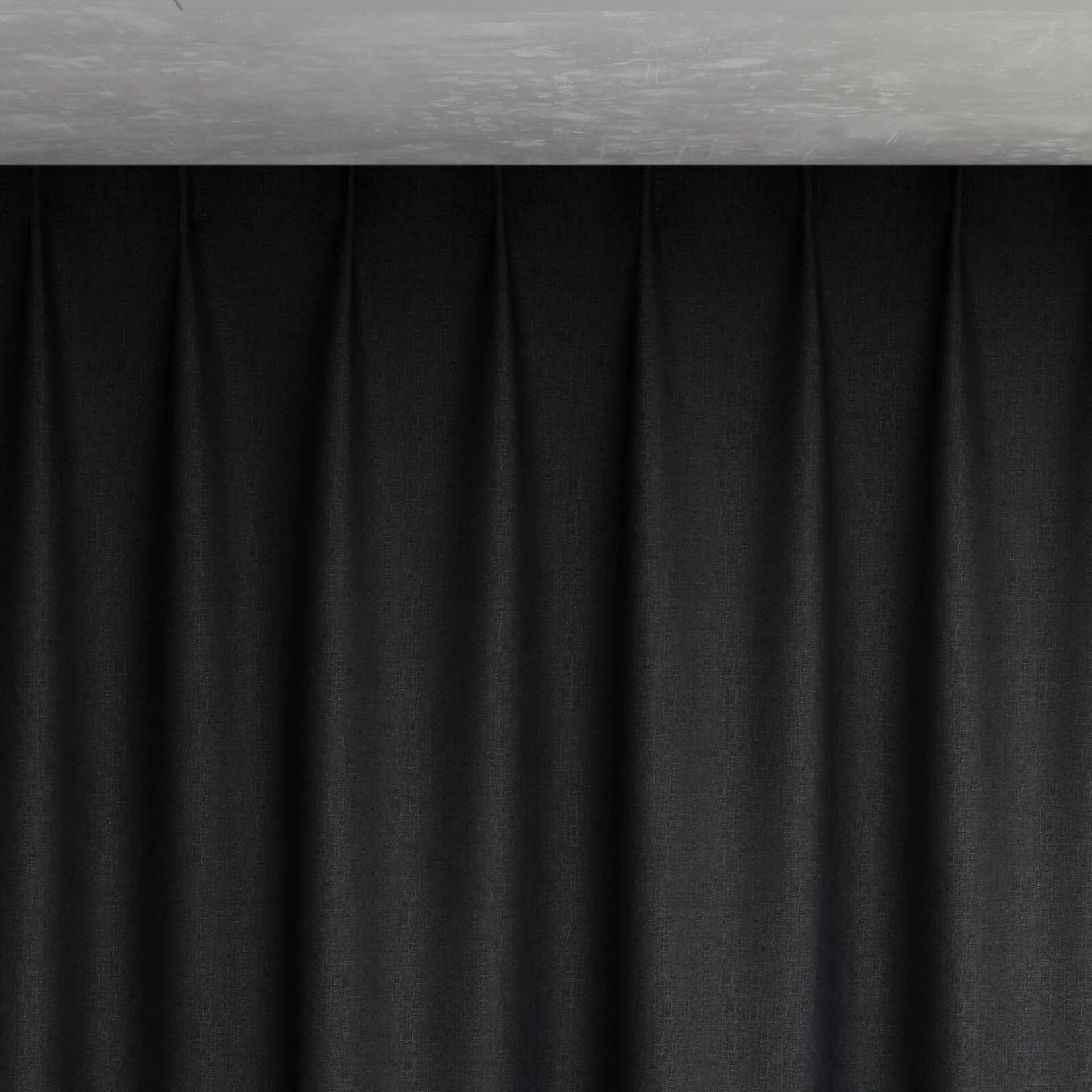 Top view of Retreat Blackout Midnight, pinch pleat