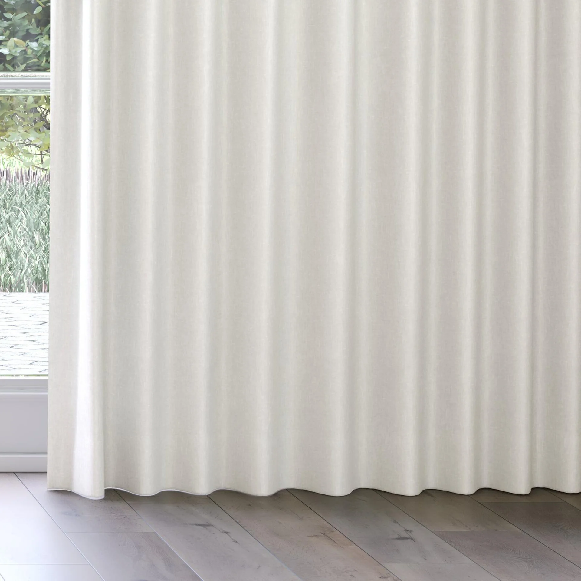 Bottom view of Glamour Bone, on curtain rail
