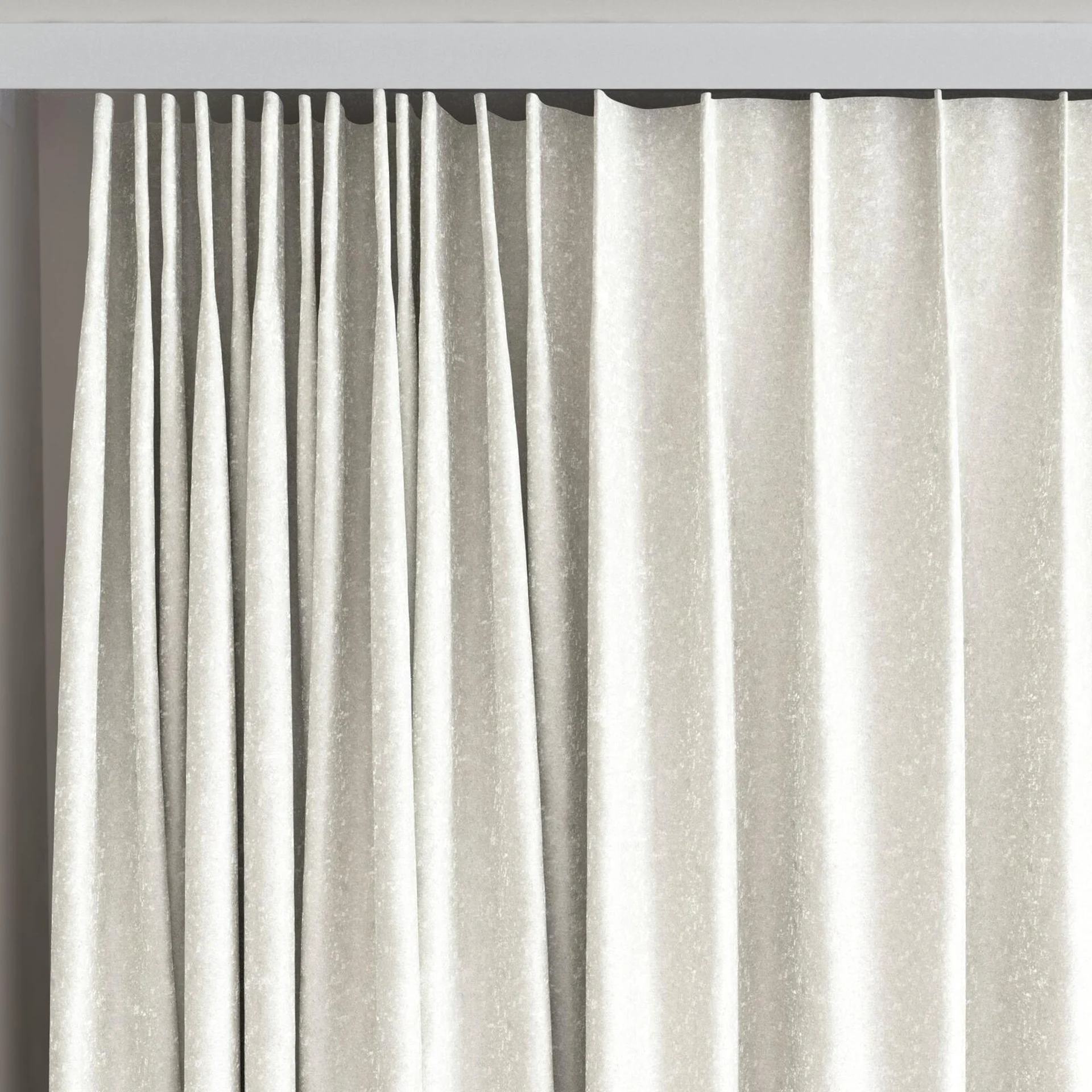 Top view of Brigadier Angora, on curtain rail
