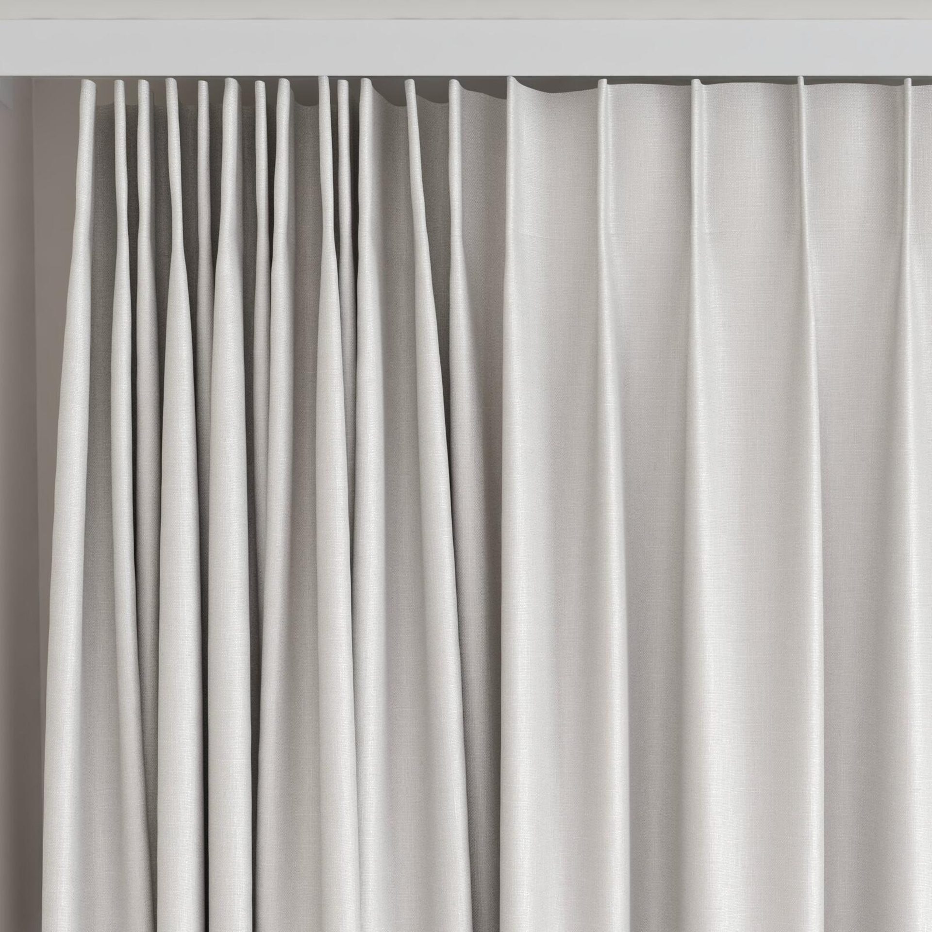 Top view of Soho Dove, on curtain rail