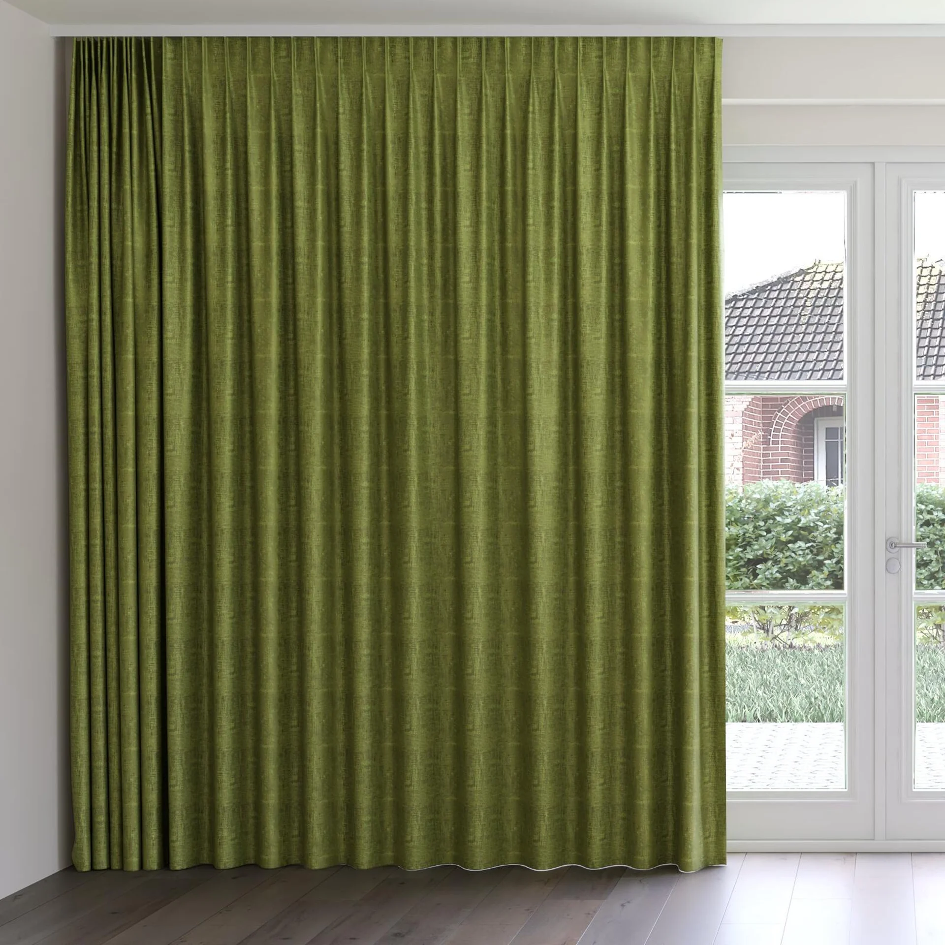 Front view of Gloria Oasis, on curtain rail