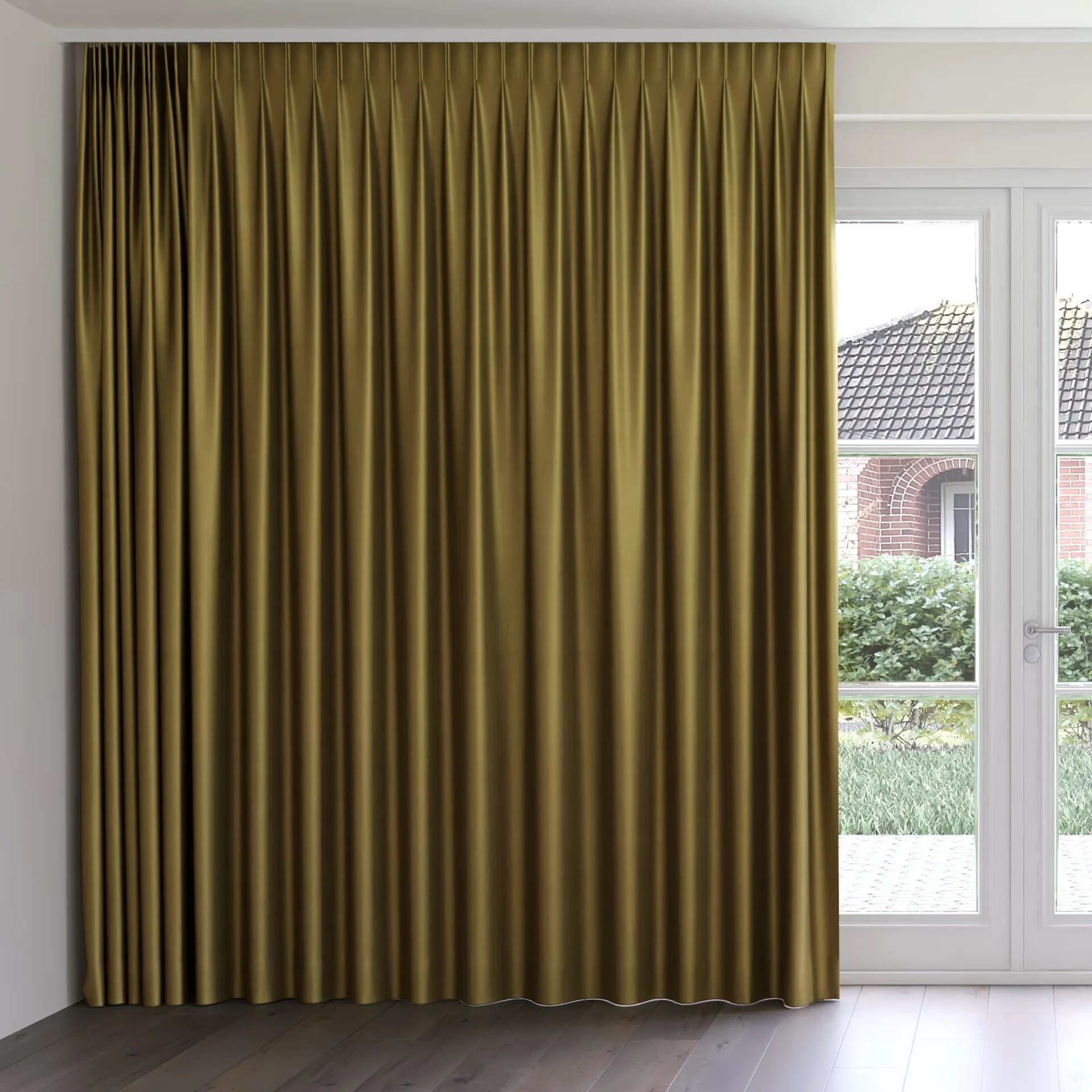 Front view of Mont Blanc Moss, on curtain rail
