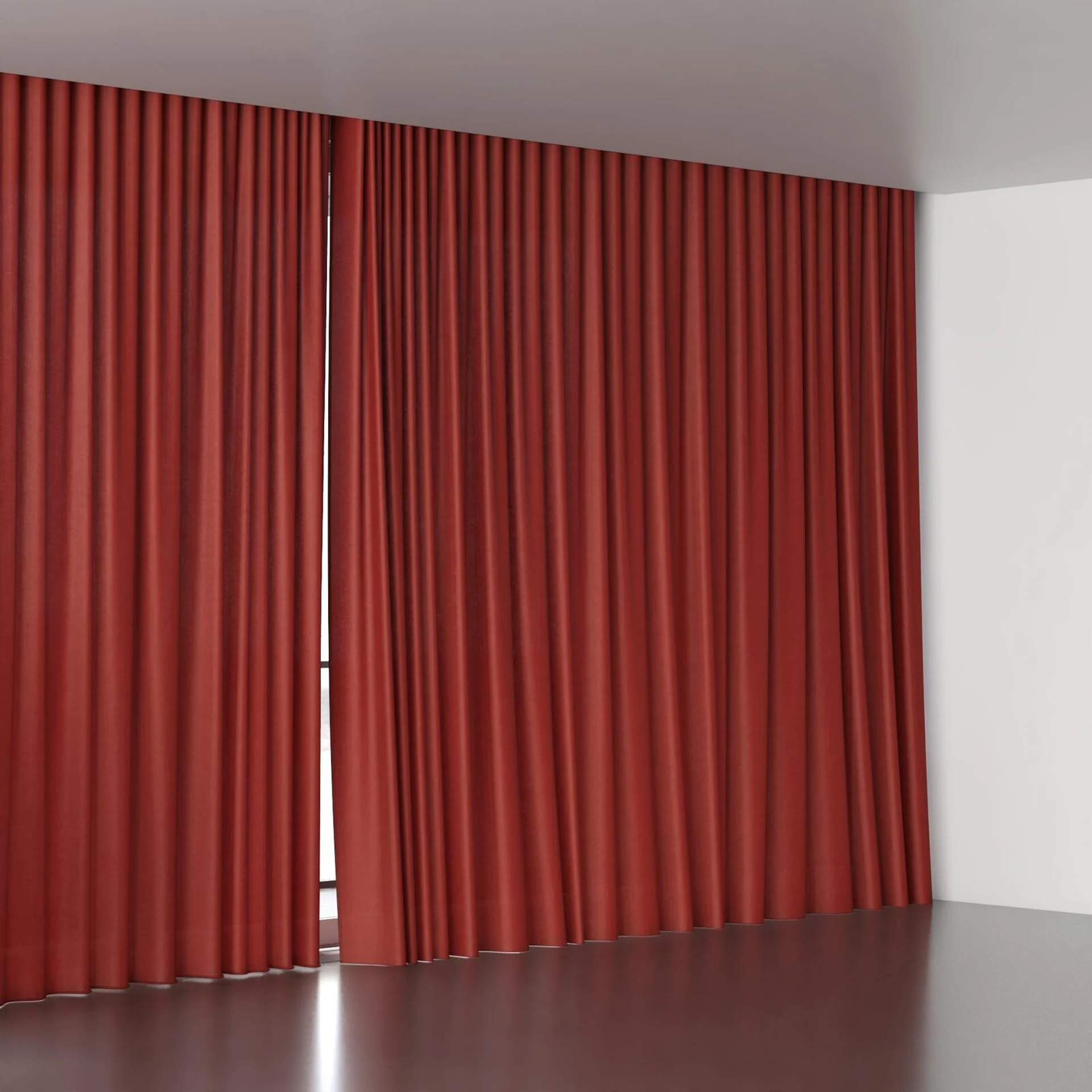 Full view of Flo II Bordeaux, wave pleat