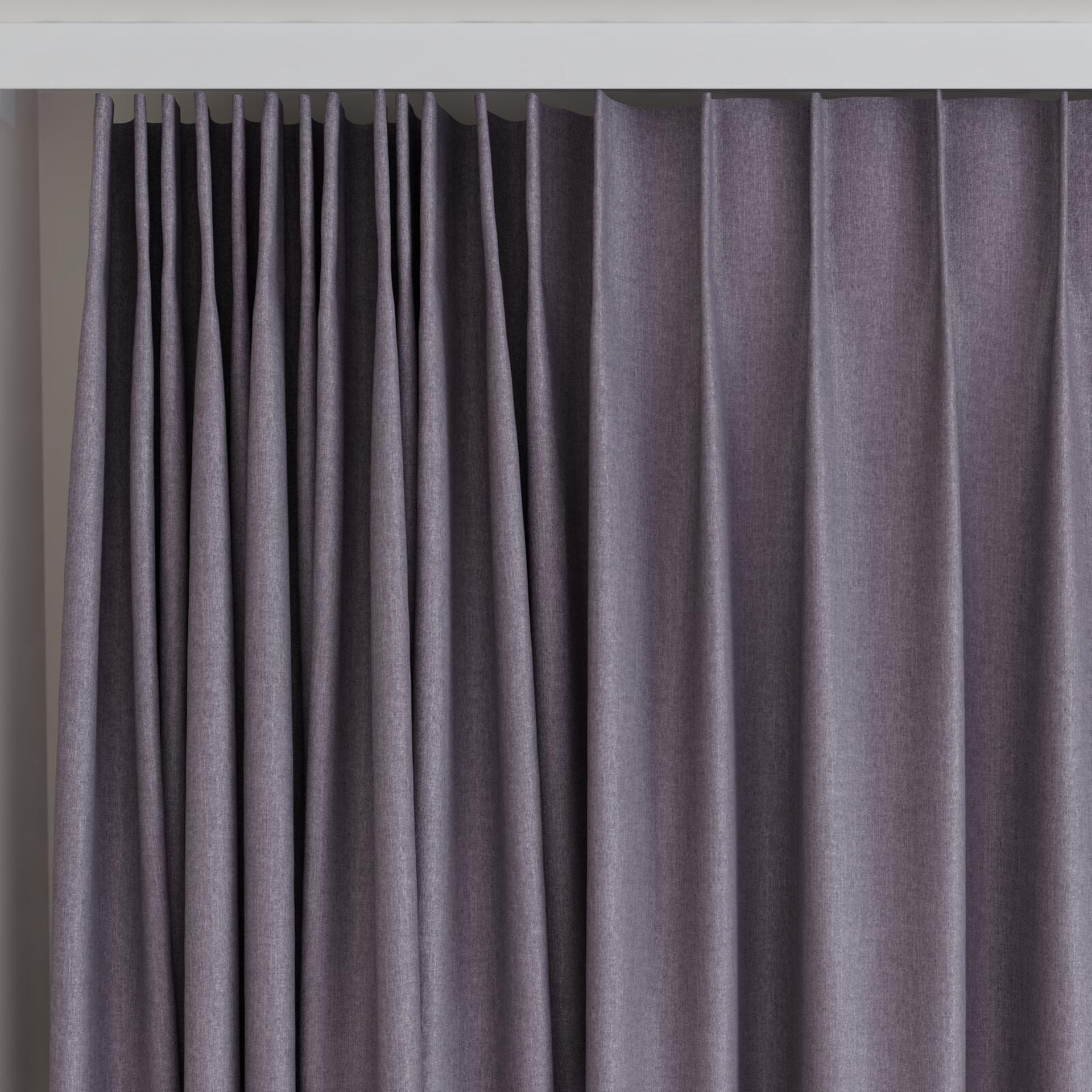 Top view of Cushy Slate, on curtain rail