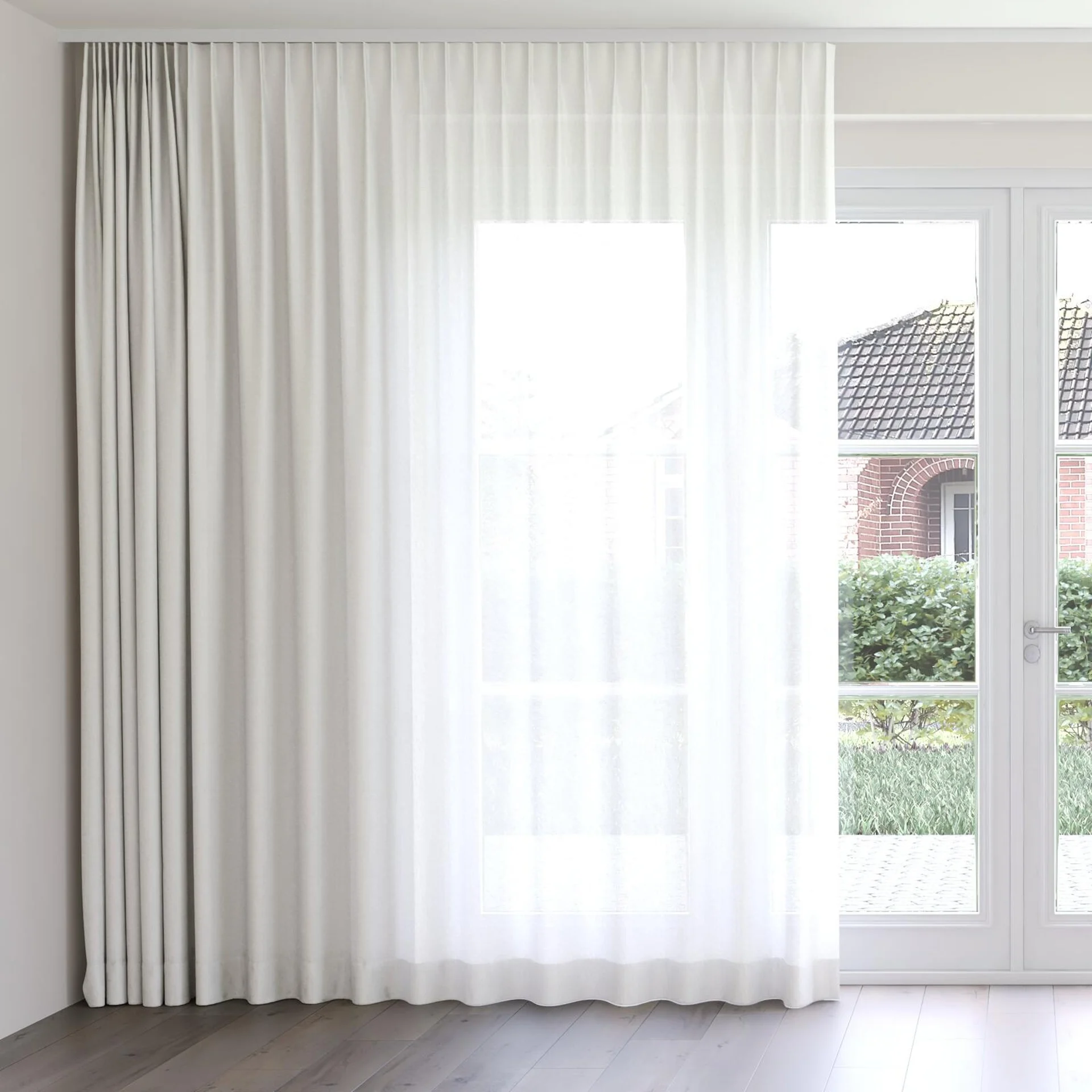 Front view of Kyoto Willow, on curtain rail