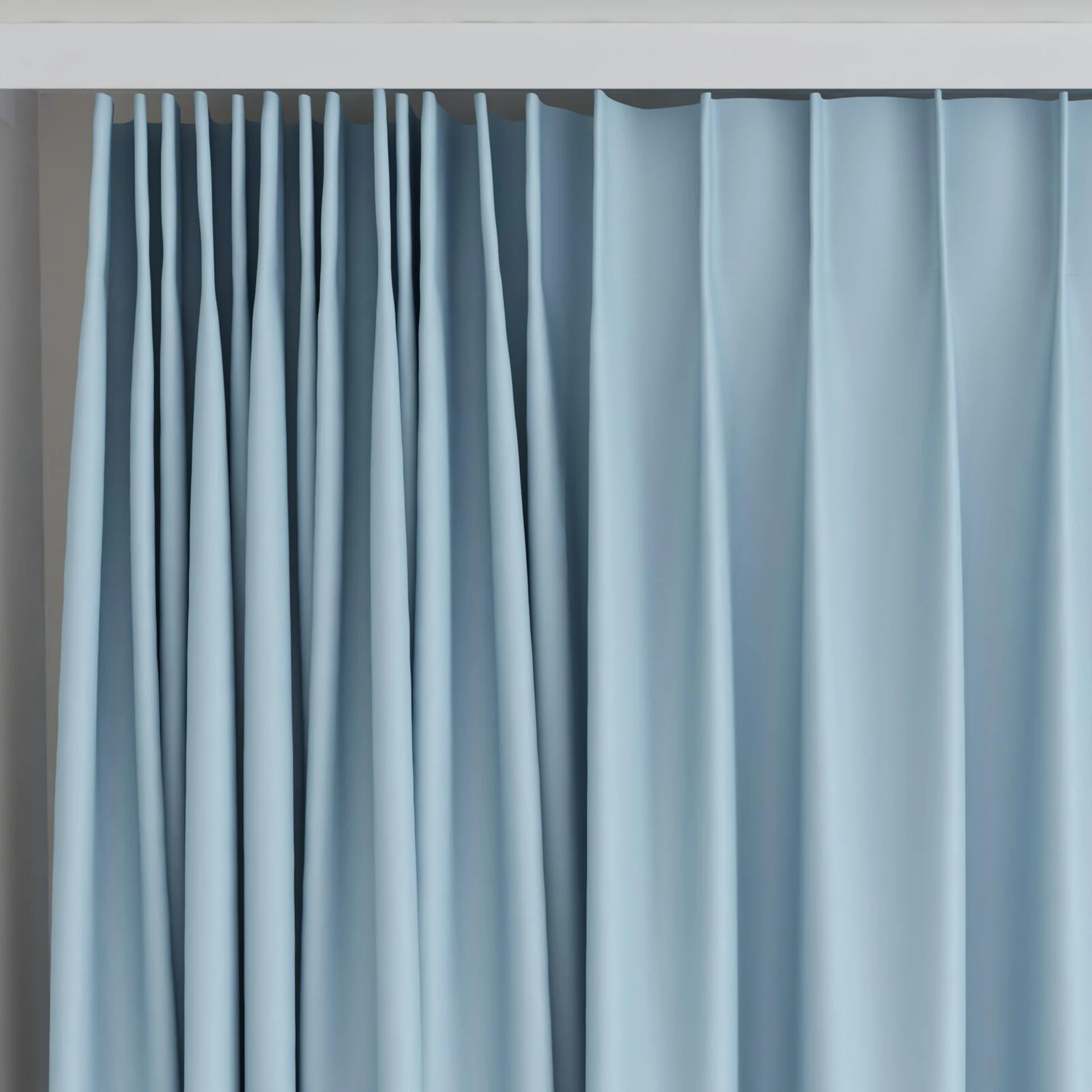 Top view of Ultra Dim Ballad, on curtain rail