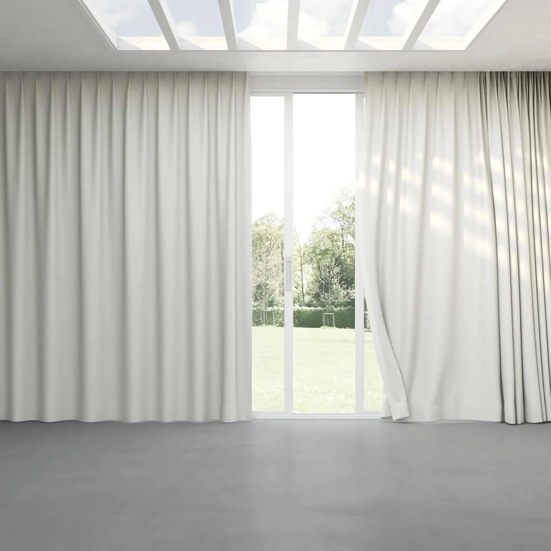 Full view of Brugge Feather, pinch pleat