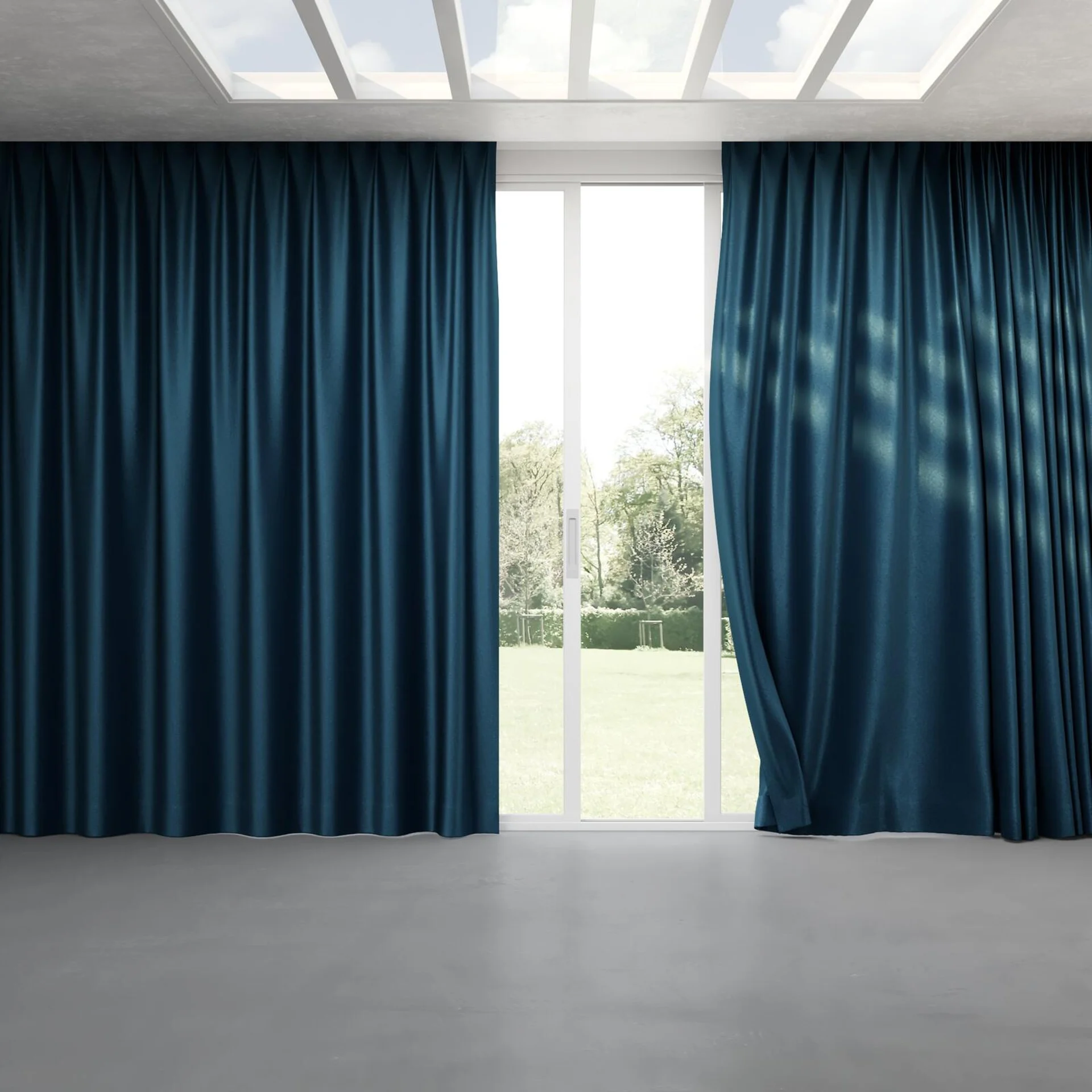 Full view of Recharge Prussian, pinch pleat
