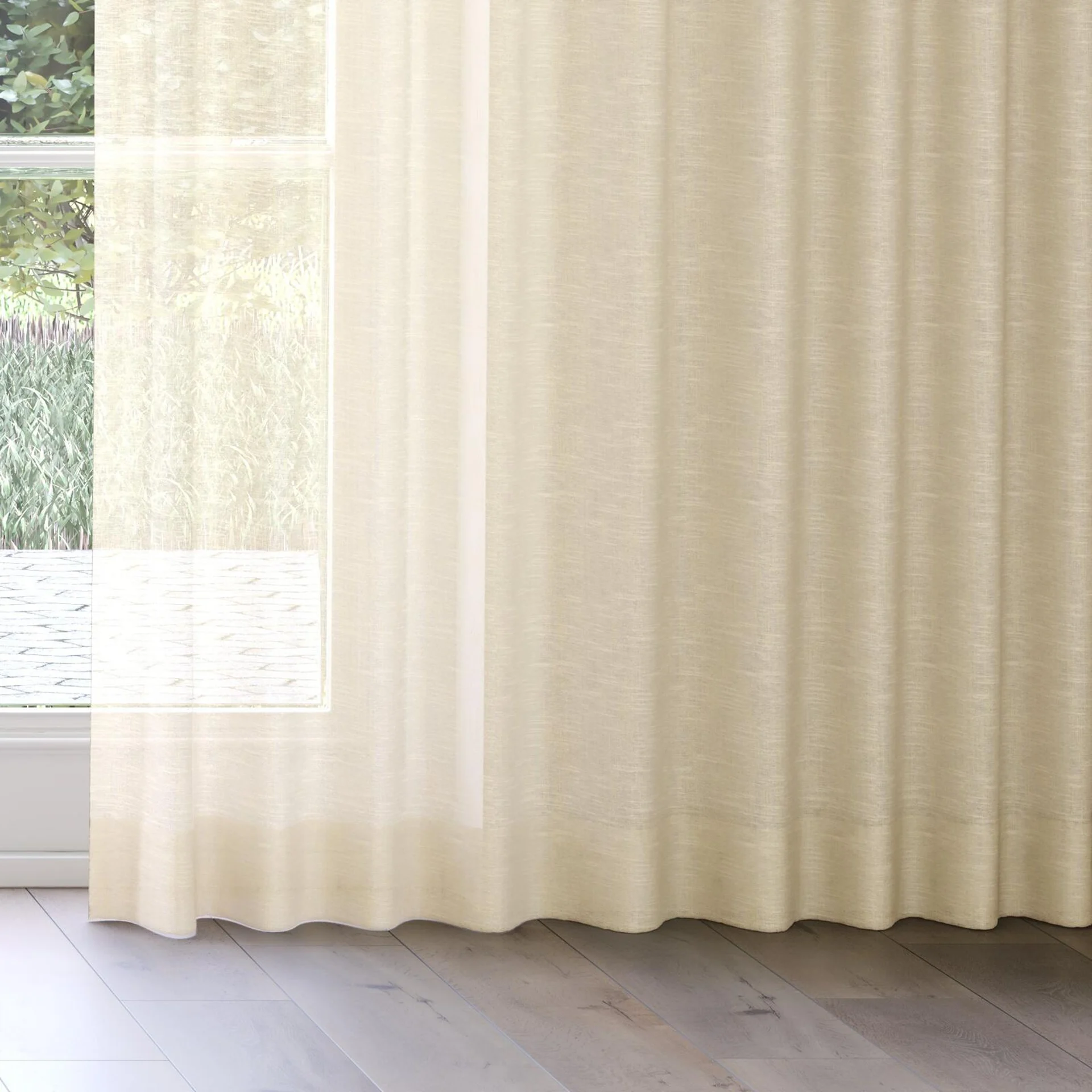 Bottom view of Angelic Sun, on curtain rail