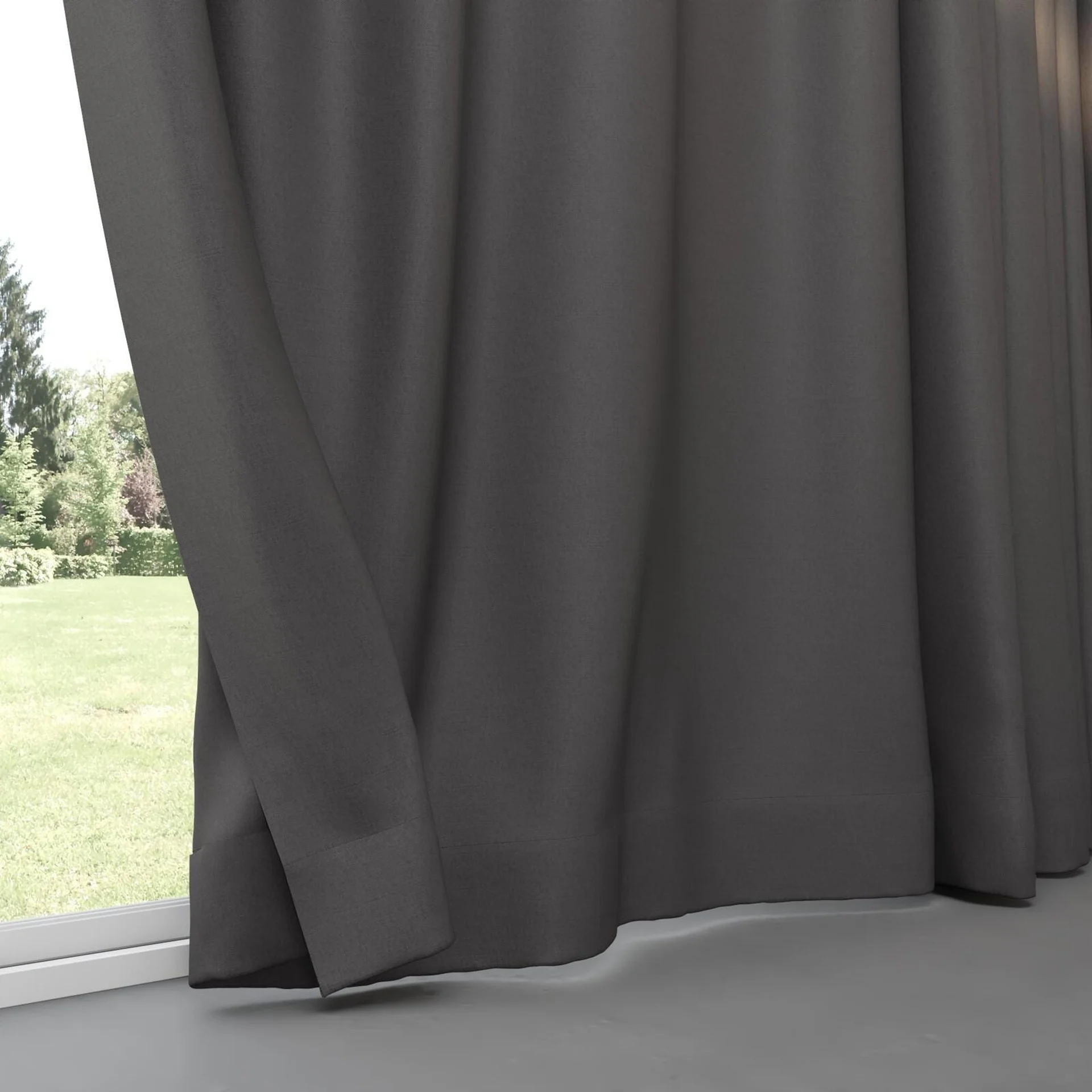 Bottom view of Urban Charcoal, pinch pleat