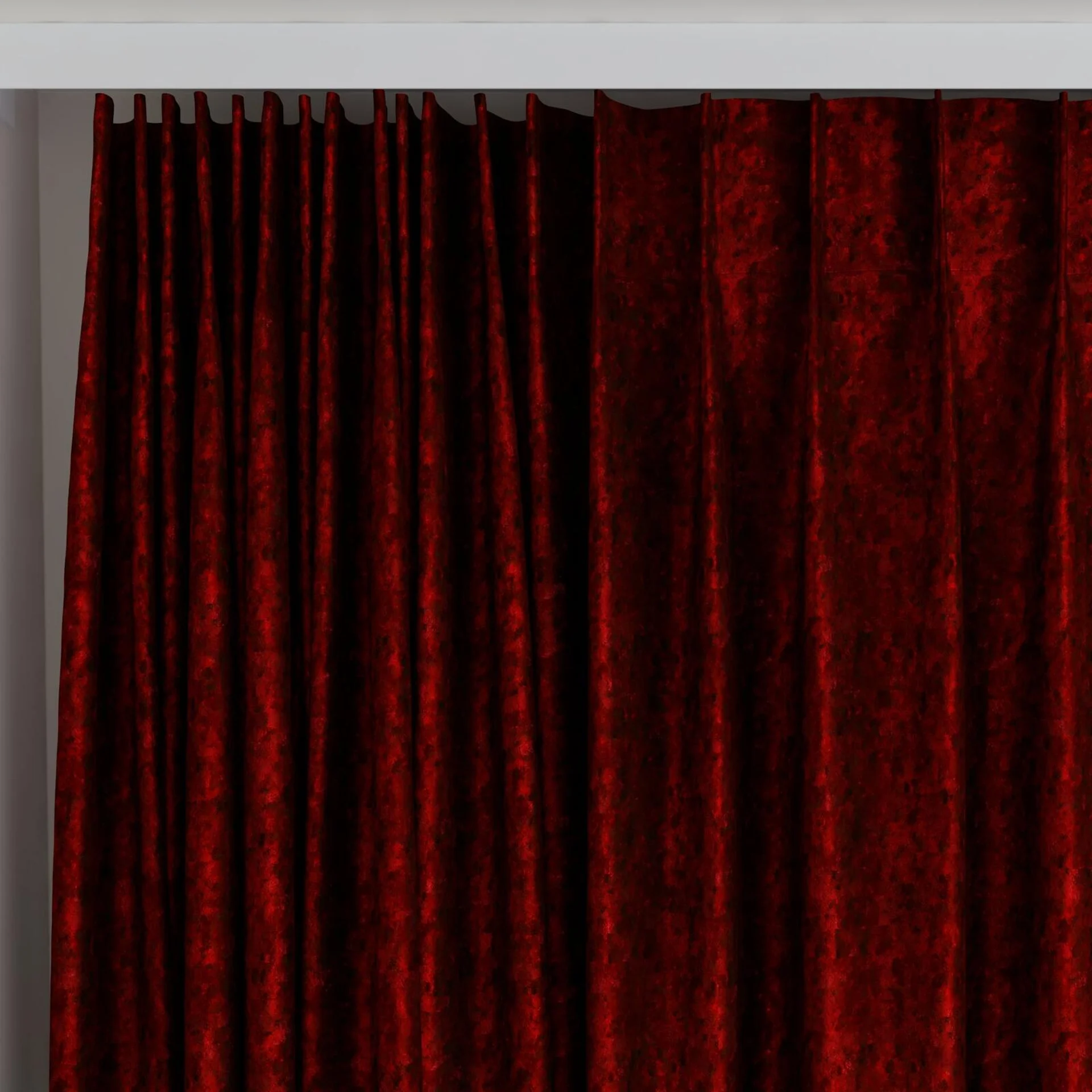 Top view of Opera Berry, on curtain rail