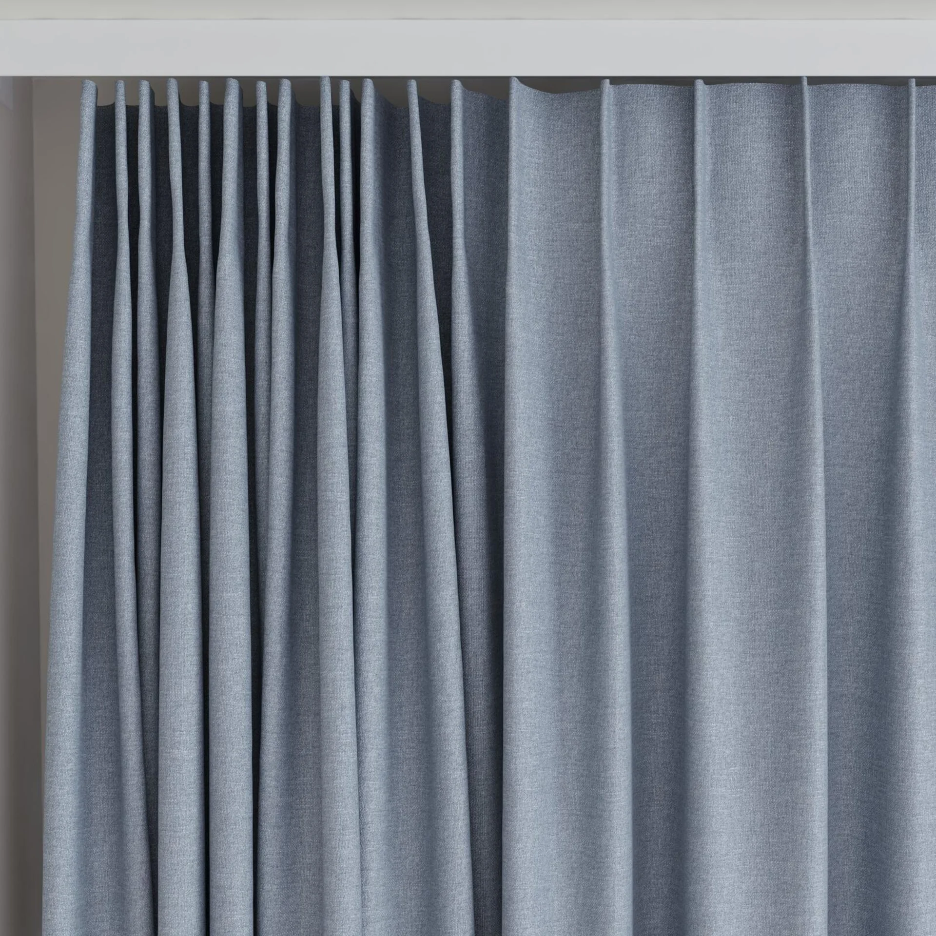Top view of Casual River, on curtain rail