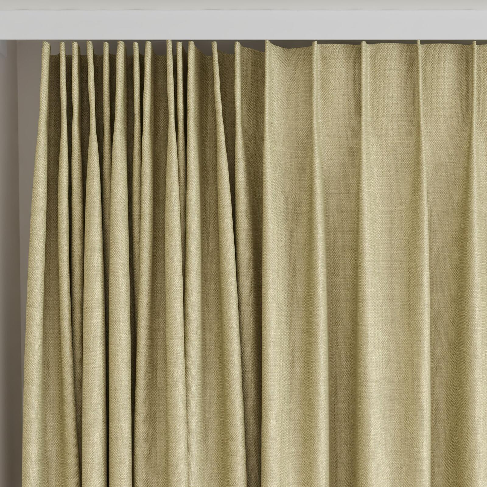 Top view of Linex Hemp, on curtain rail
