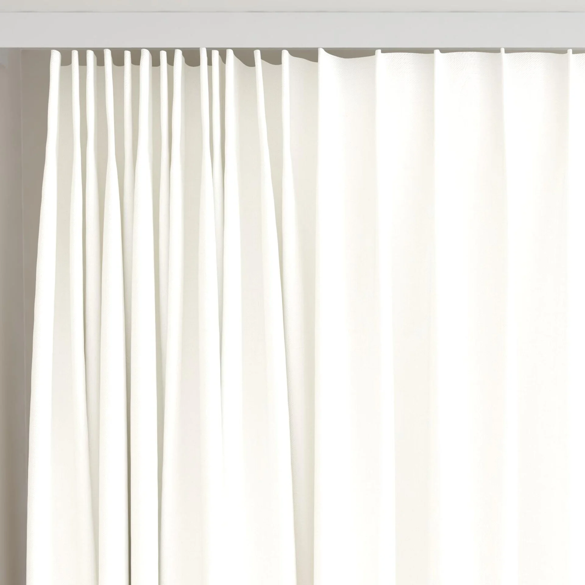 Top view of Latimer Blanc, on curtain rail