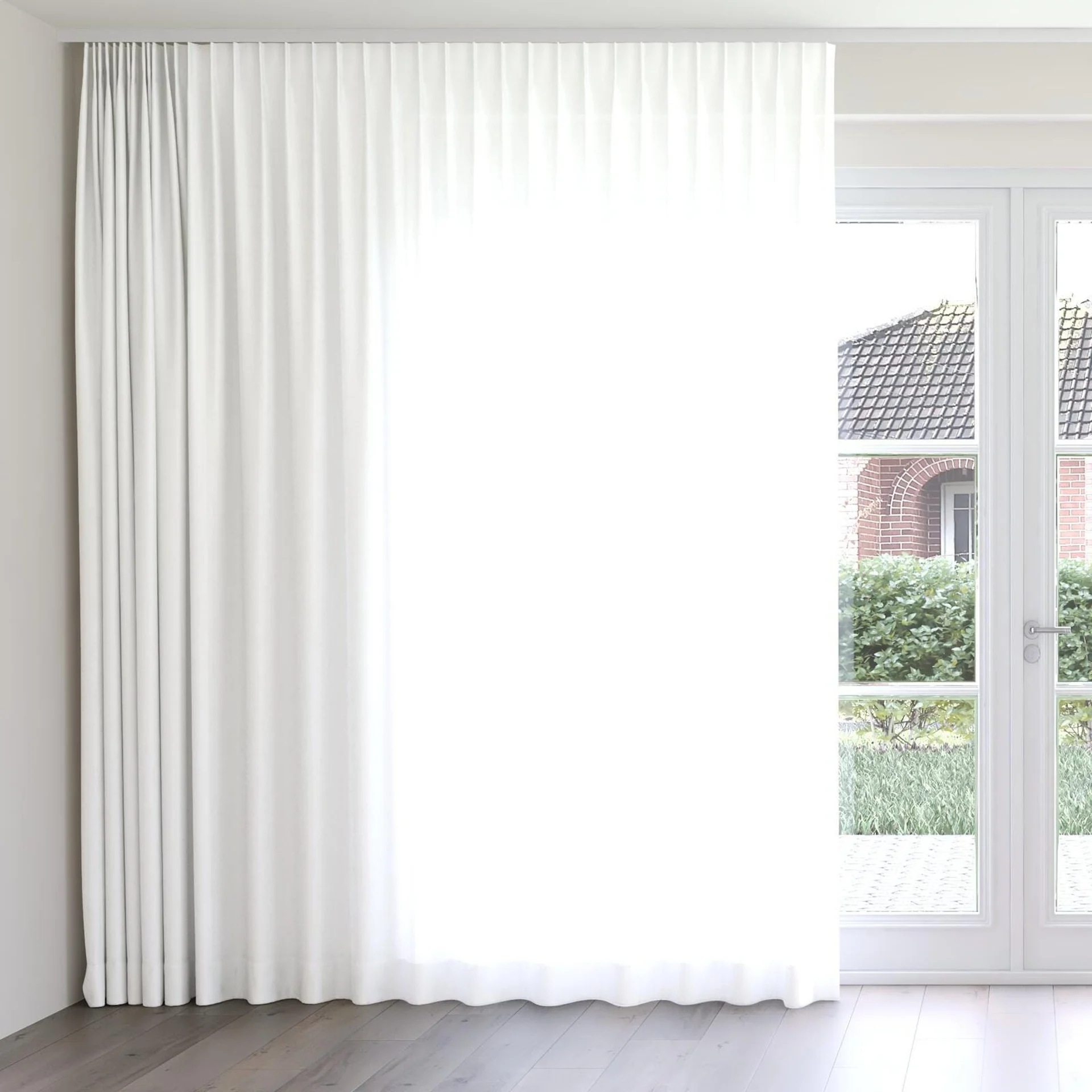 Front view of Linen Paper, on curtain rail