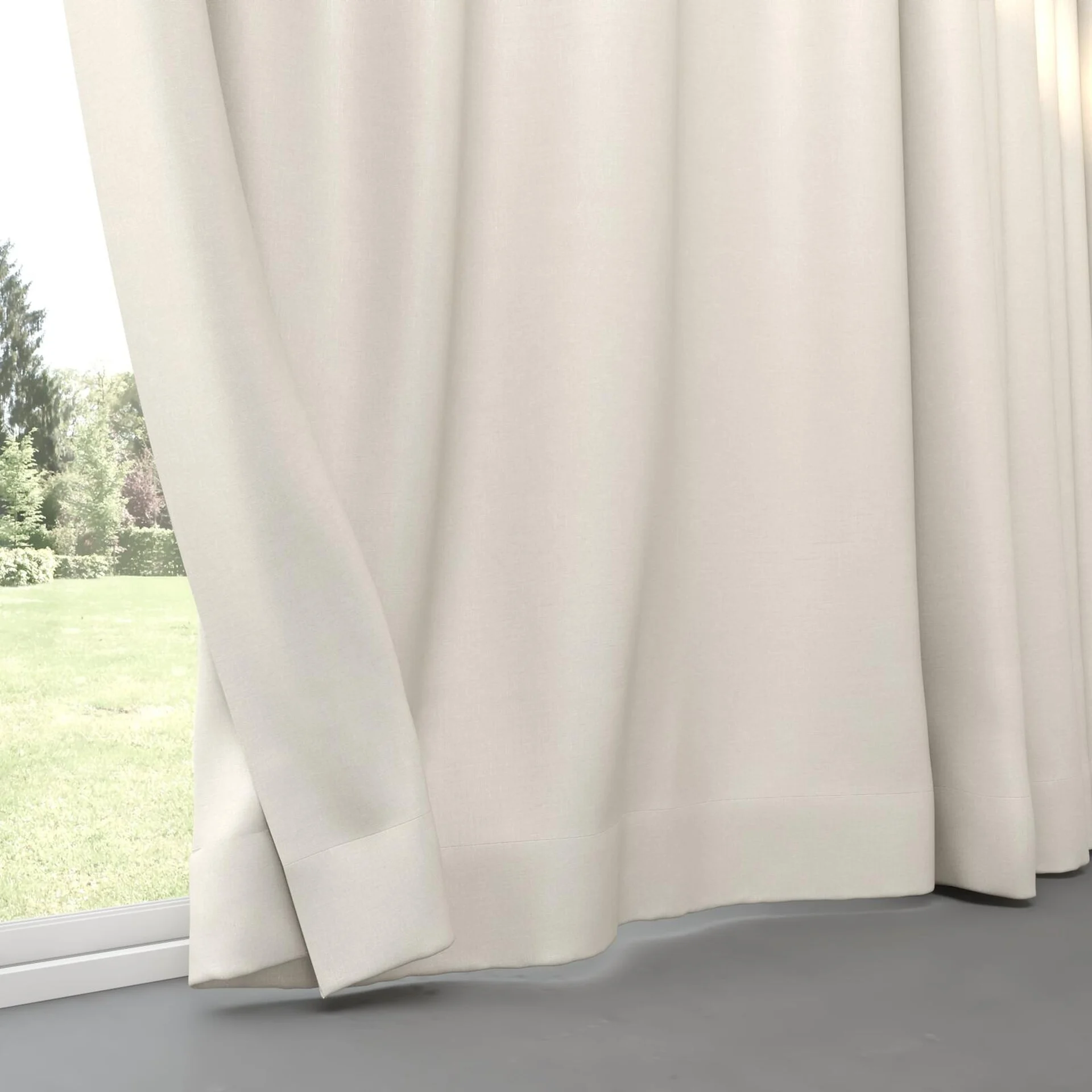 Bottom view of Bavaria Ivory, pinch pleat